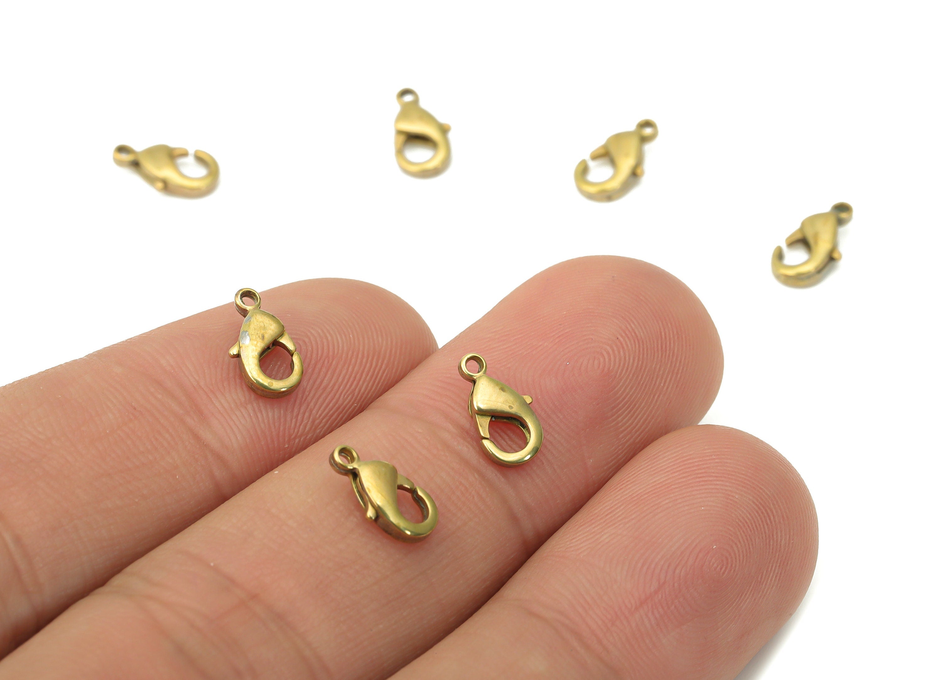 Raw Brass Mini Lobster Claw - Brass Trigger Clasps – Jewelry Clasps - Brass Parrot Clasps - Jewelry Supplies - 9.03x4.74x2.28mm - PP5217 - DOMEDBAZAAR