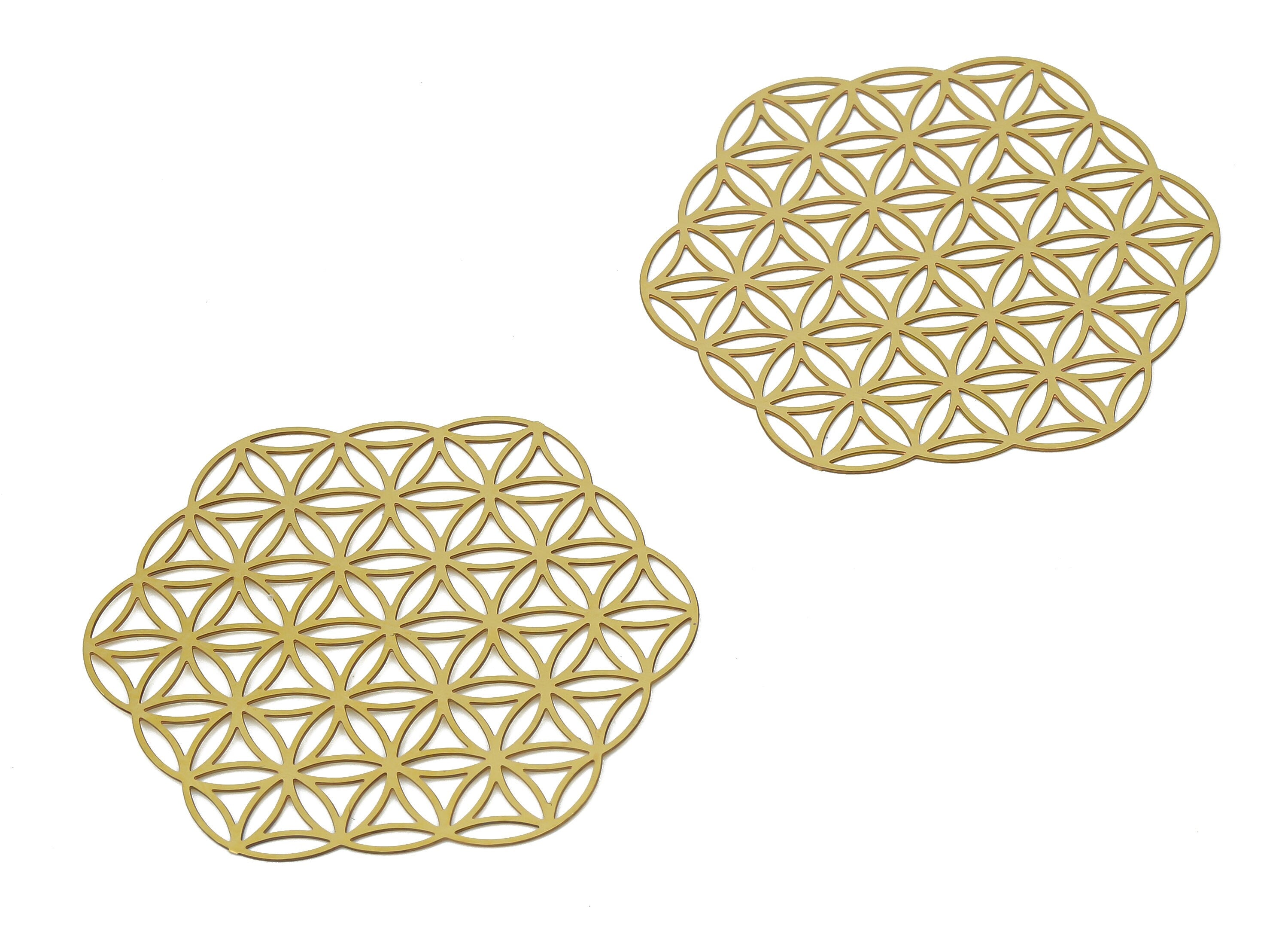 Brass Hexagon Flower Connectors - Raw Brass Flower Charms and Pendant - Earring Charms For Jewelry Making - 35.51x33.16x0.34mm - JJB7067 - DOMEDBAZAAR