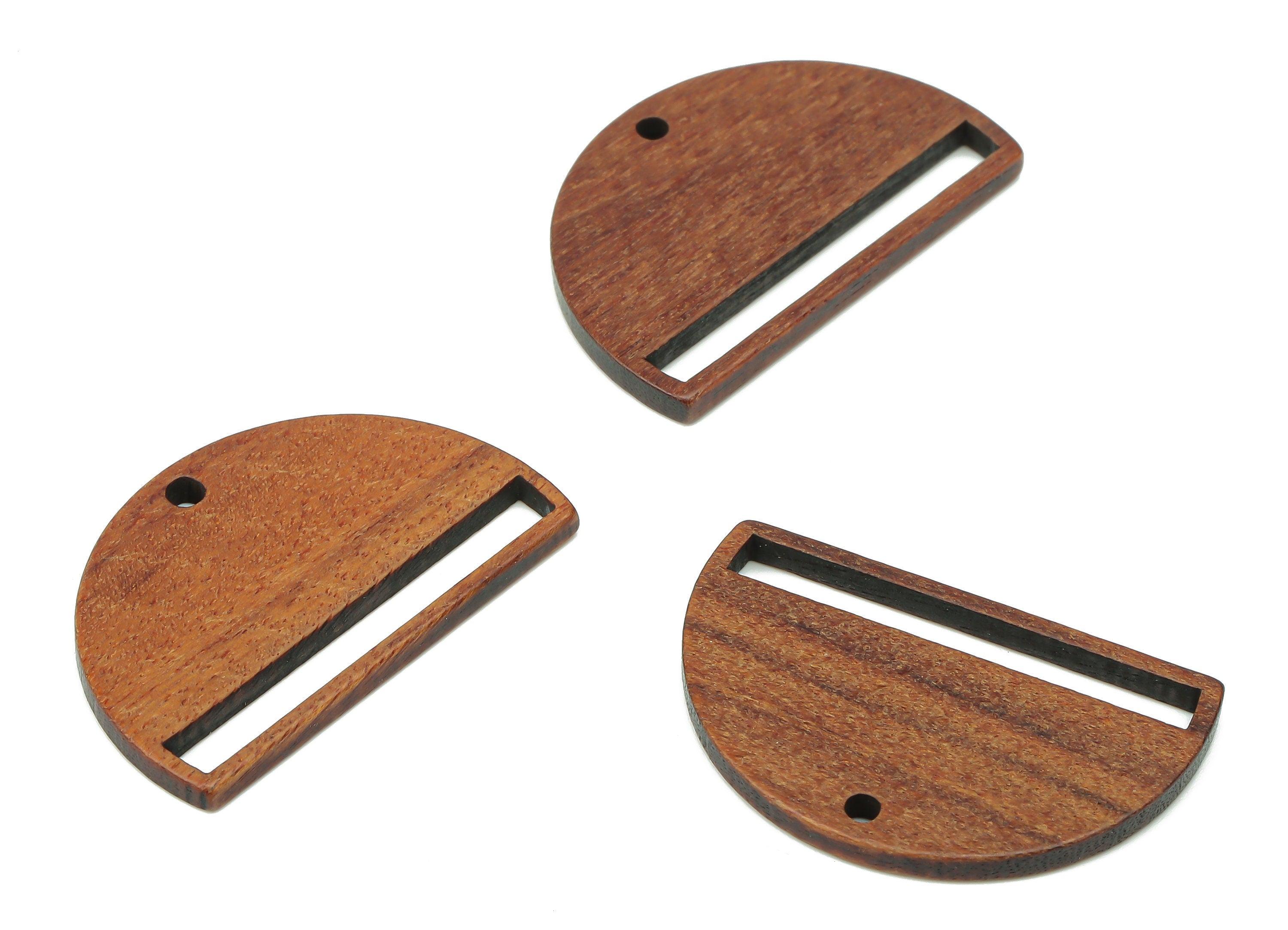 Walnut Wood Semicircle Earring Charms for Tassel - Walnut Wood Half Moon Pendant - DIY Jewelry Making Supplies - 30.11x19.22x2.45mm - BB1248 - DOMEDBAZAAR