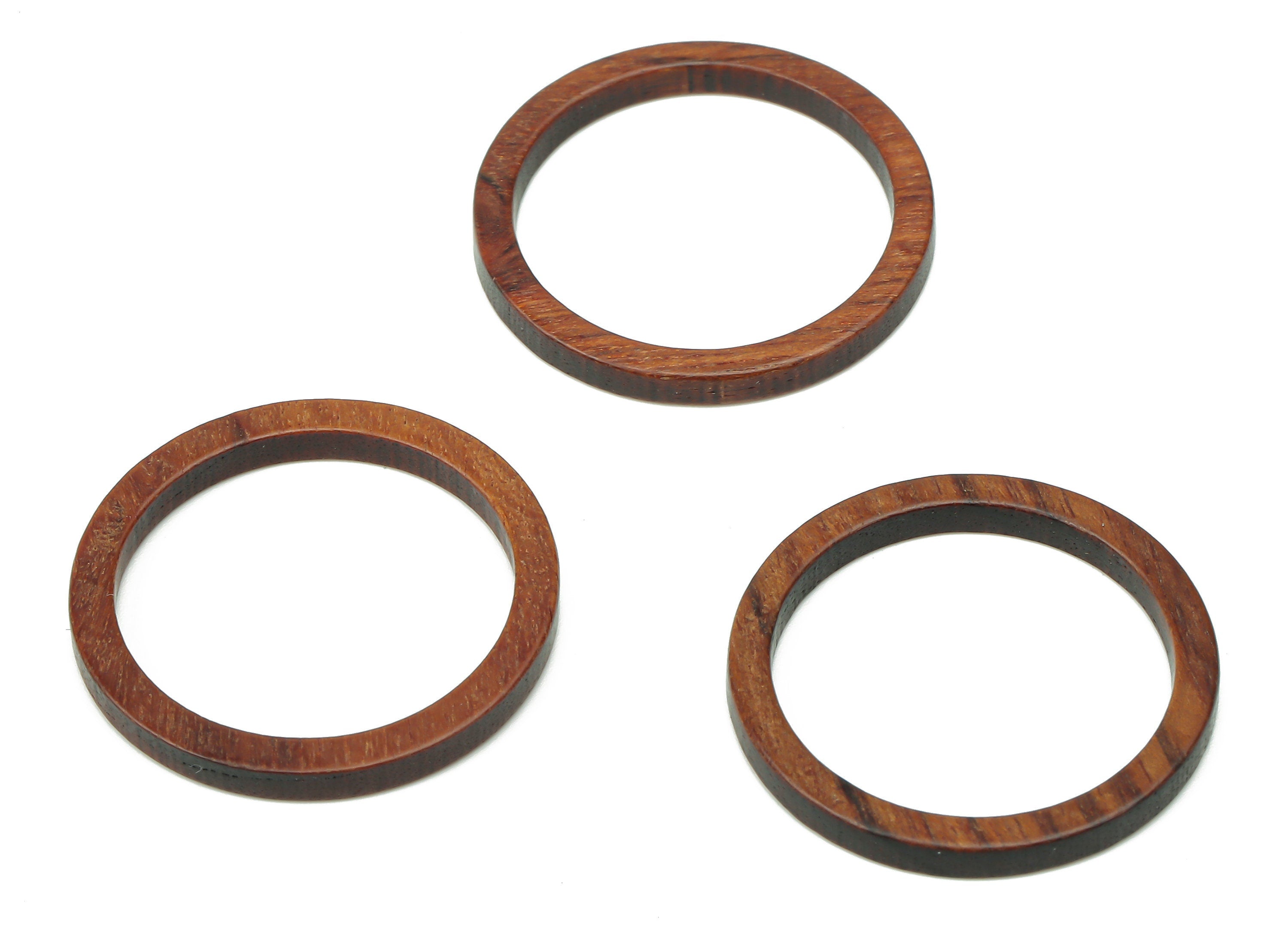 Walnut Wood Round Hoop Earring Ring Connectors - Walnut Wood Circle Charms and Pendant - Jewelry Making Supplies - 24.7x24.7x2.4mm - BB1247 - DOMEDBAZAAR