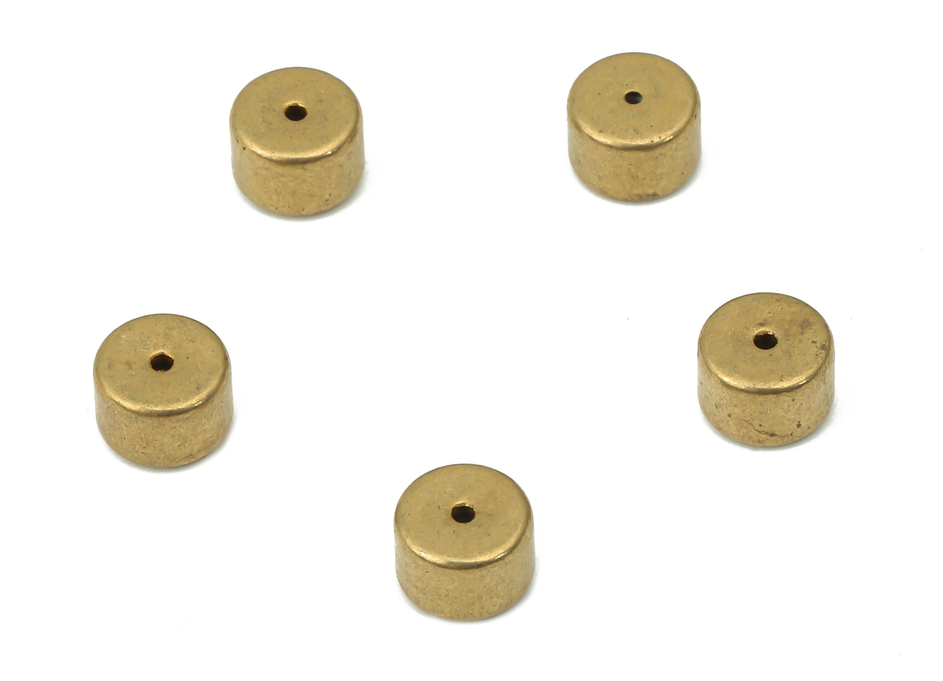 Raw Brass Round Earring Stopper Cylinder - Ear Nuts - Ear Wire Backs - Earring Findings - Jewelry Making Supplies - 5.93x4.05x5.9mm - PP7351 - DOMEDBAZAAR