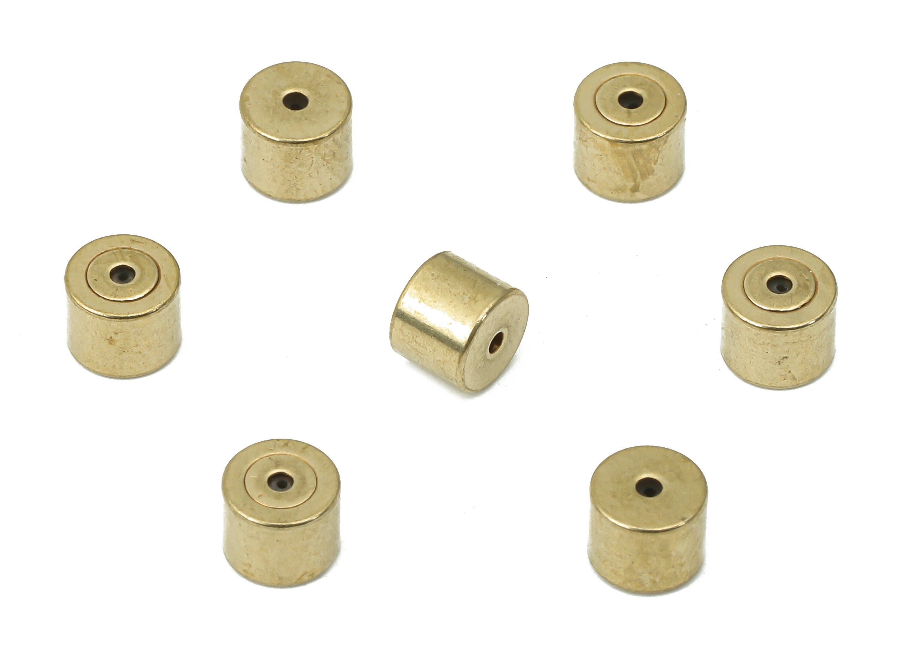 Brass Round Earring Backs - Raw Brass Circle Rubber Stopper Cyclinder - Ear Wire Backs - Jewelry Making Supplies - 4.91x4x4.91mm - PP7350 - DOMEDBAZAAR