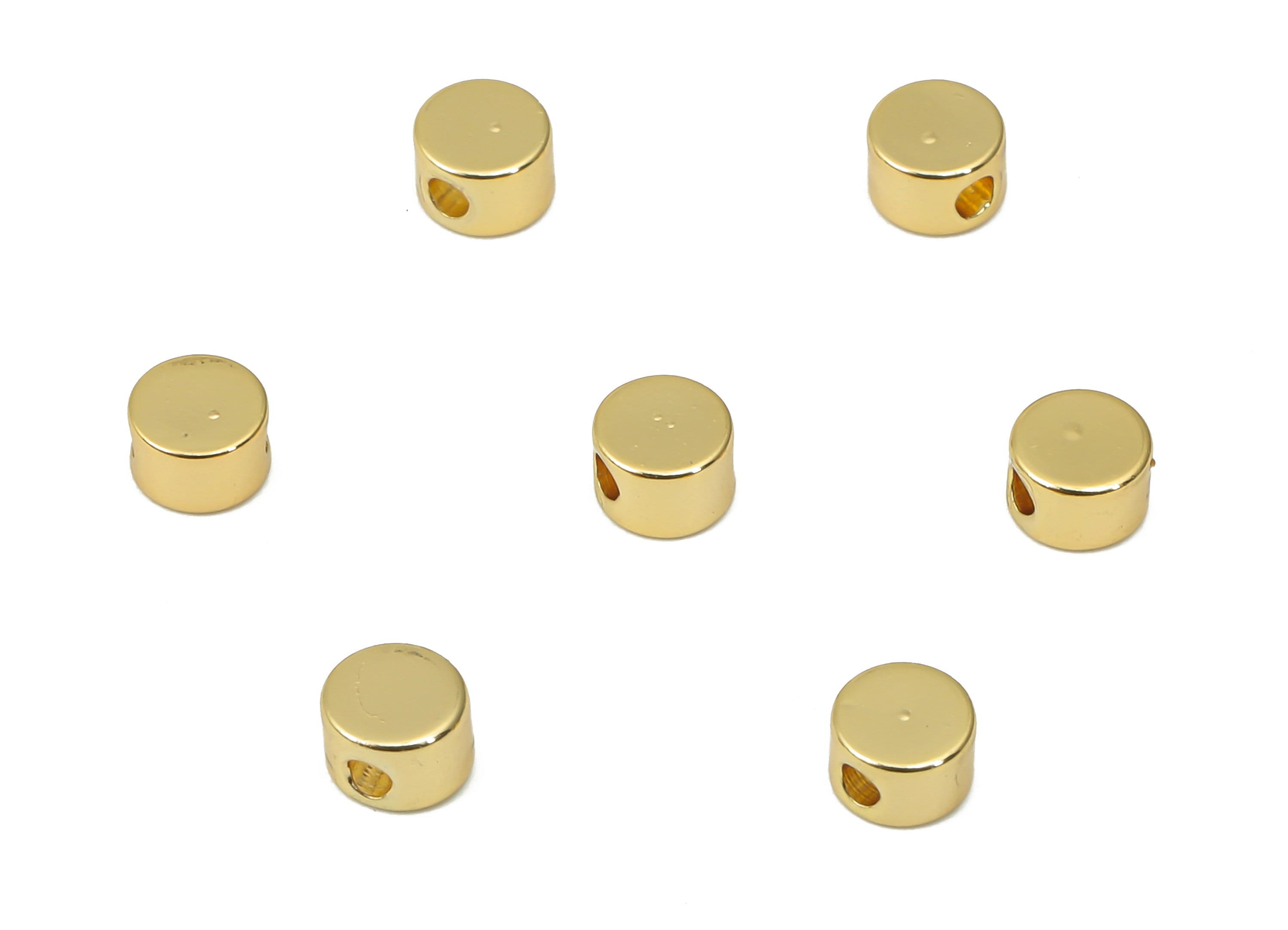 Gold Mini Round Beads – Brass Circle Spacer Beads – Bracelet Beads - 18K Real Gold Plated Brass - Jewelry Making - 4x4x2.78mm - RGP4446 - DOMEDBAZAAR