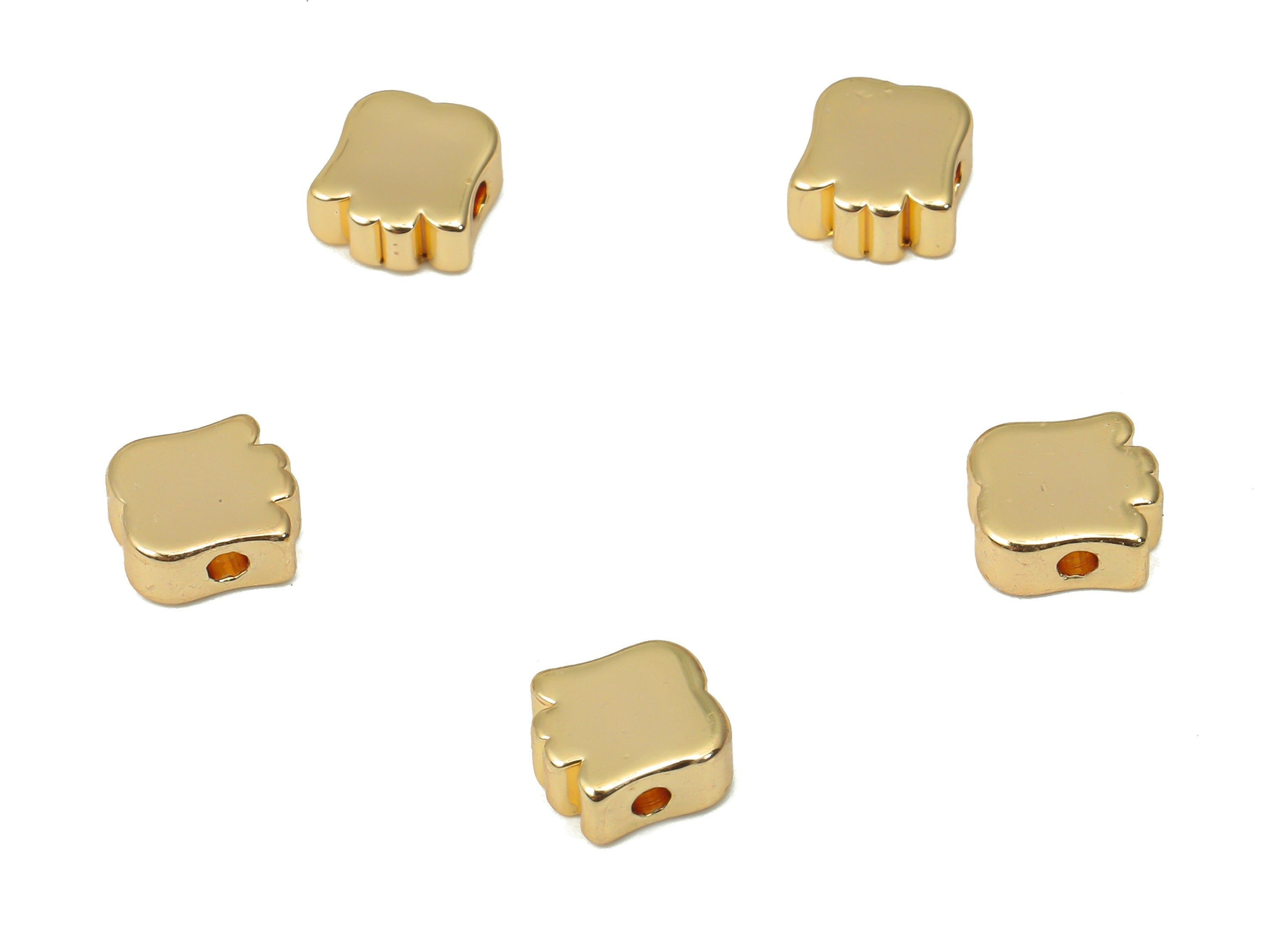 Gold Crown Beads – Brass Crown Spacer Beads – Crown Charms - Bracelet Beads - 18K Real Gold Plated Brass - 6.43x6.1x2.62mm - RGP4455 - DOMEDBAZAAR