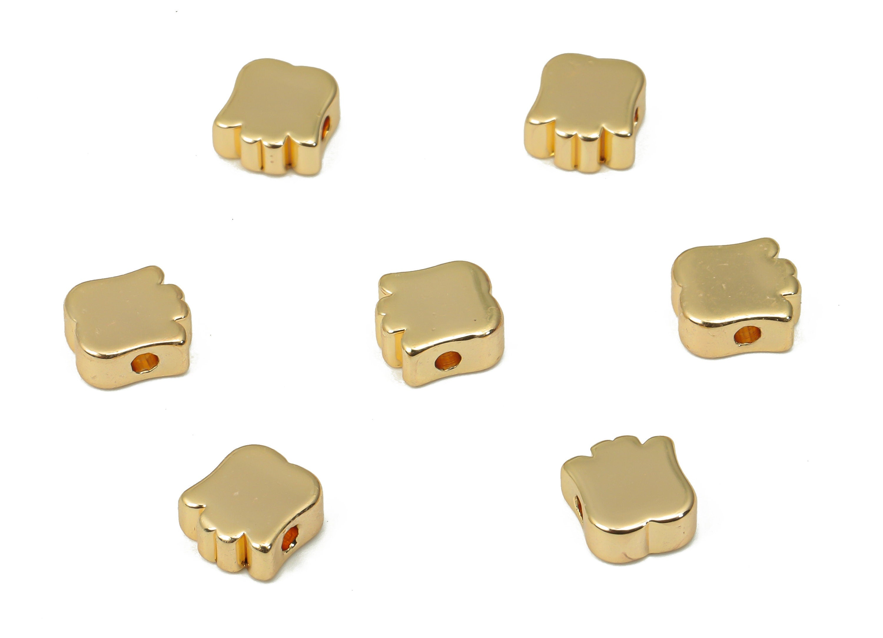 Gold Crown Beads – Brass Crown Spacer Beads – Crown Charms - Bracelet Beads - 18K Real Gold Plated Brass - 6.43x6.1x2.62mm - RGP4455 - DOMEDBAZAAR