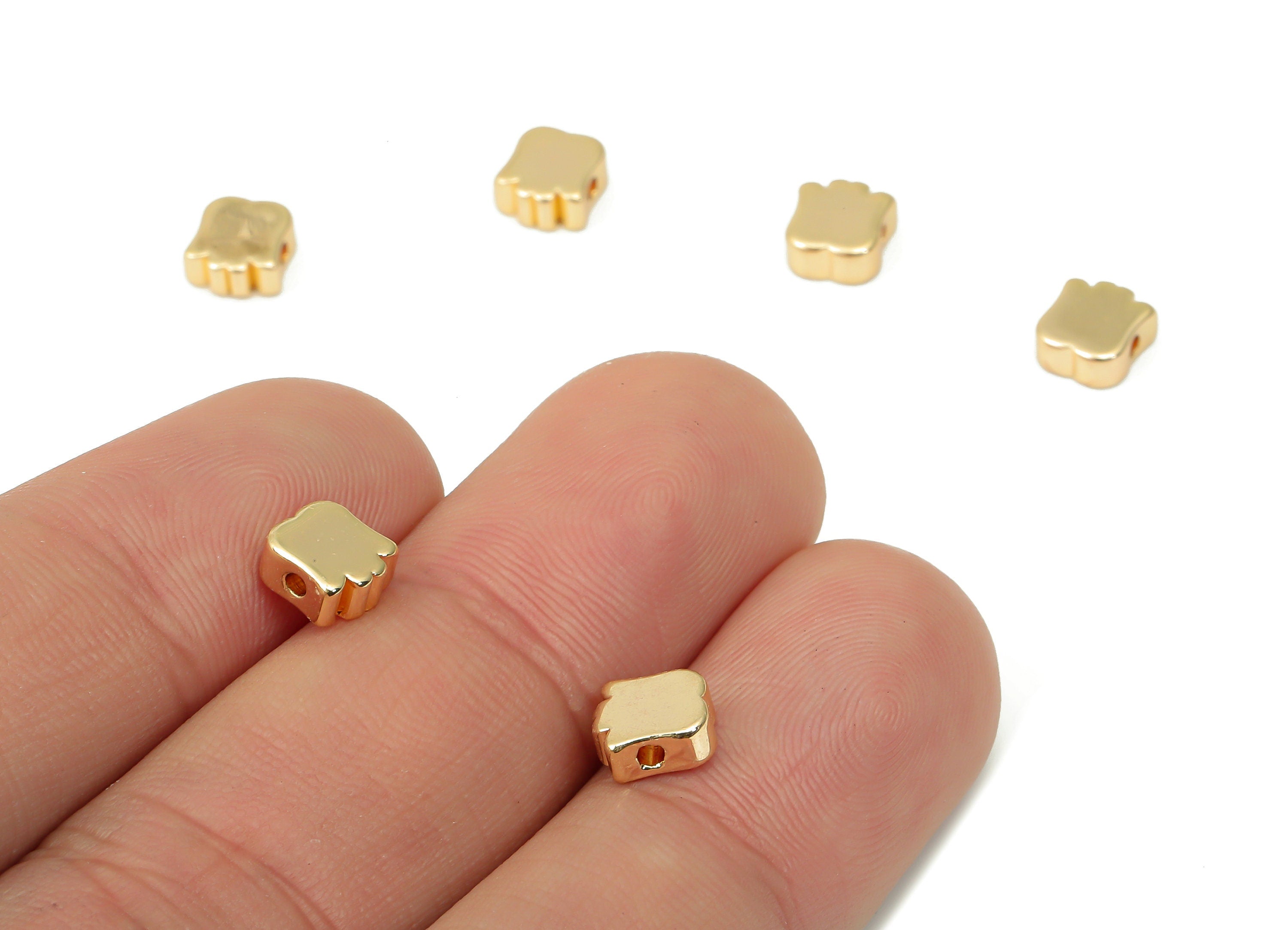 Gold Crown Beads – Brass Crown Spacer Beads – Crown Charms - Bracelet Beads - 18K Real Gold Plated Brass - 6.43x6.1x2.62mm - RGP4455 - DOMEDBAZAAR
