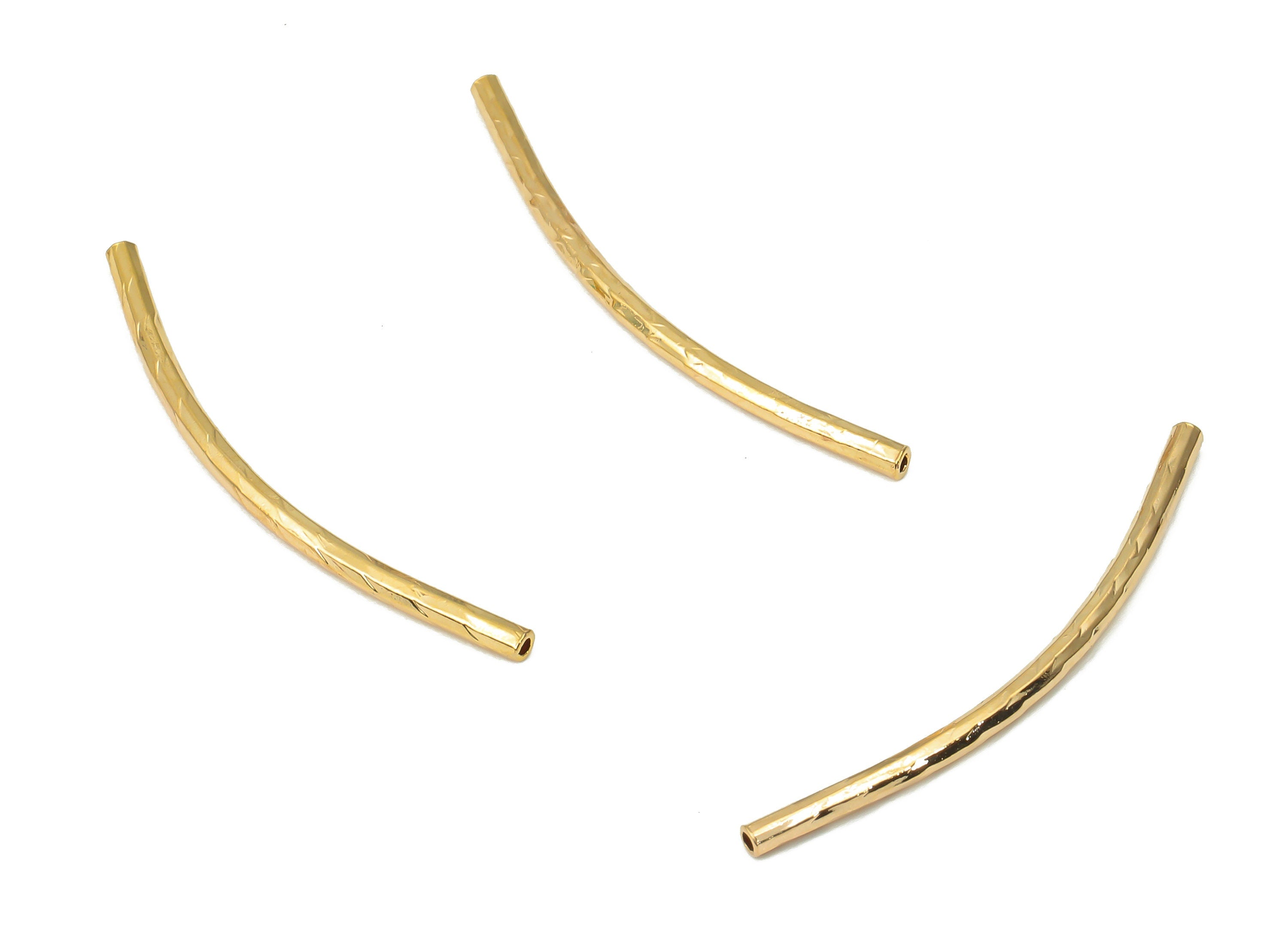 Brass Himmeli Tubes - Gold Himmeli DIY Tube Beads - Geometric Shapes - For Air Plants - 18k Real Gold Plated Brass - 29.7x1.4x1.4mm- RGP4456 - DOMEDBAZAAR