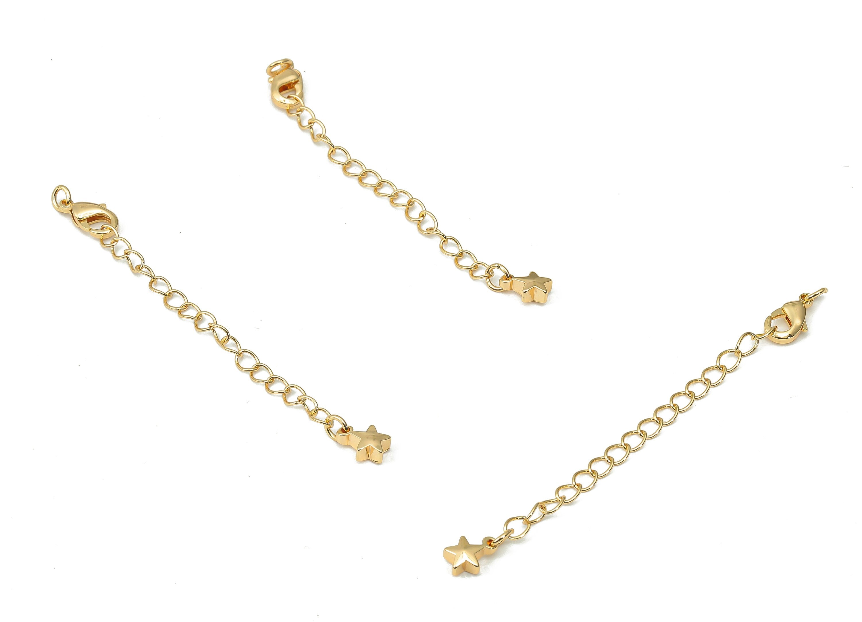 Brass Parrot Lobster Claw Chain Tassel Necklace - Gold Star Chain Tassel Bracelet - 18K Real Gold Plated Brass - 65.71x5.2x2.57mm - RGP4432 - DOMEDBAZAAR