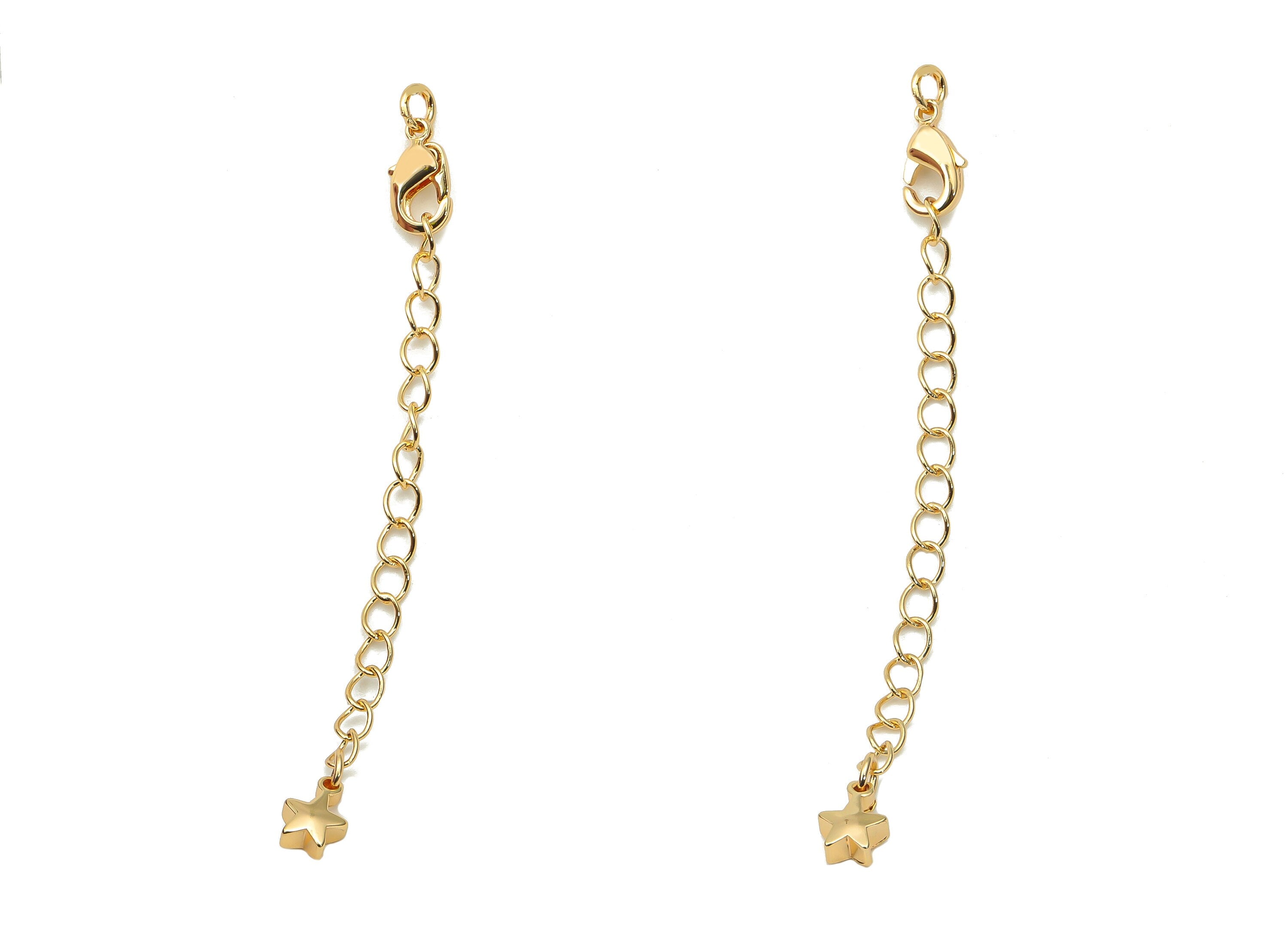 Brass Parrot Lobster Claw Chain Tassel Necklace - Gold Star Chain Tassel Bracelet - 18K Real Gold Plated Brass - 65.71x5.2x2.57mm - RGP4432 - DOMEDBAZAAR