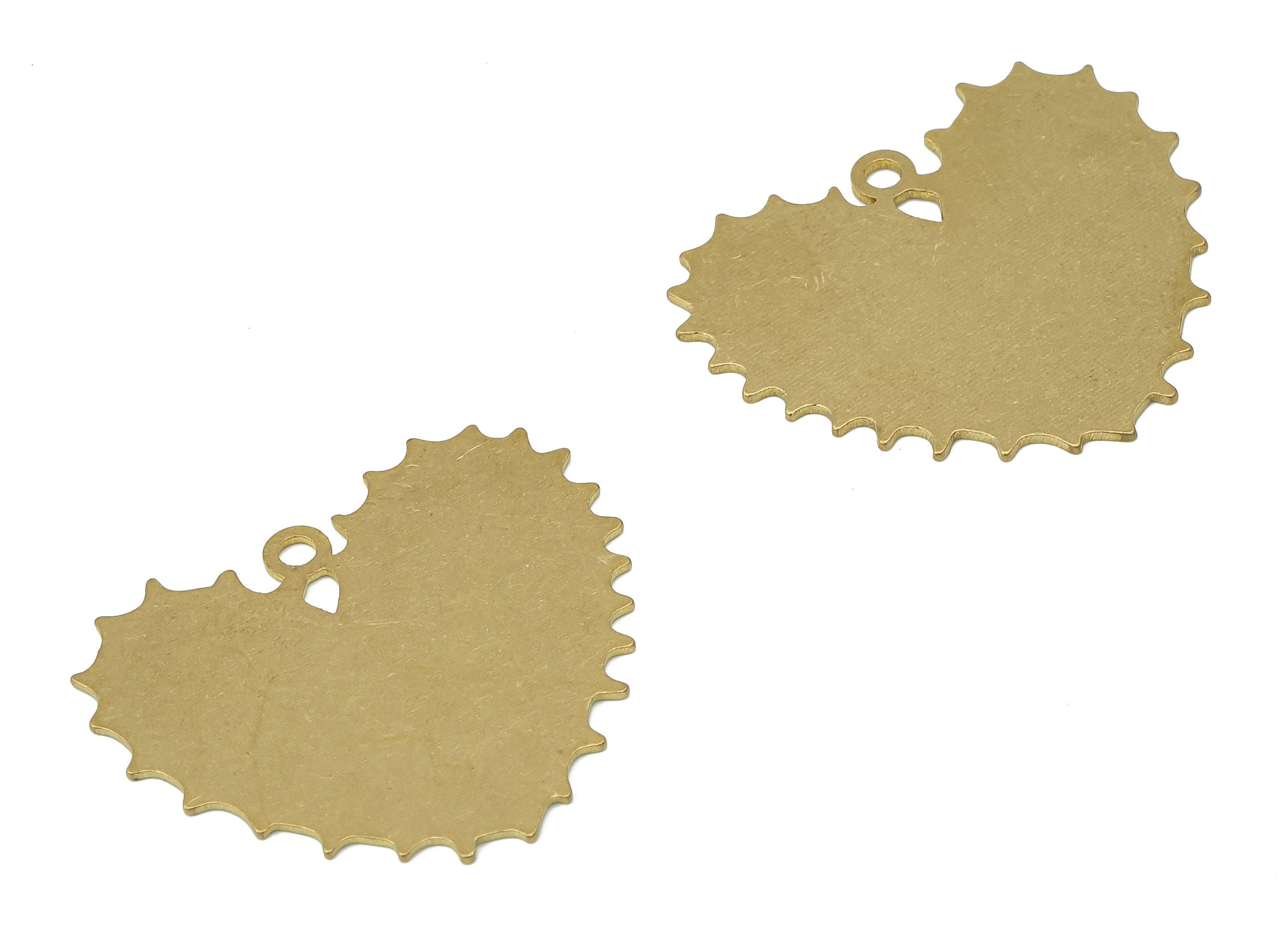 Personalized Stamping Blank - Brass Heart Earring Charms - Raw Brass Heart Pendant - Jewelry Making Supplies - 32x27.63x0.68mm - PPA3540 - DOMEDBAZAAR