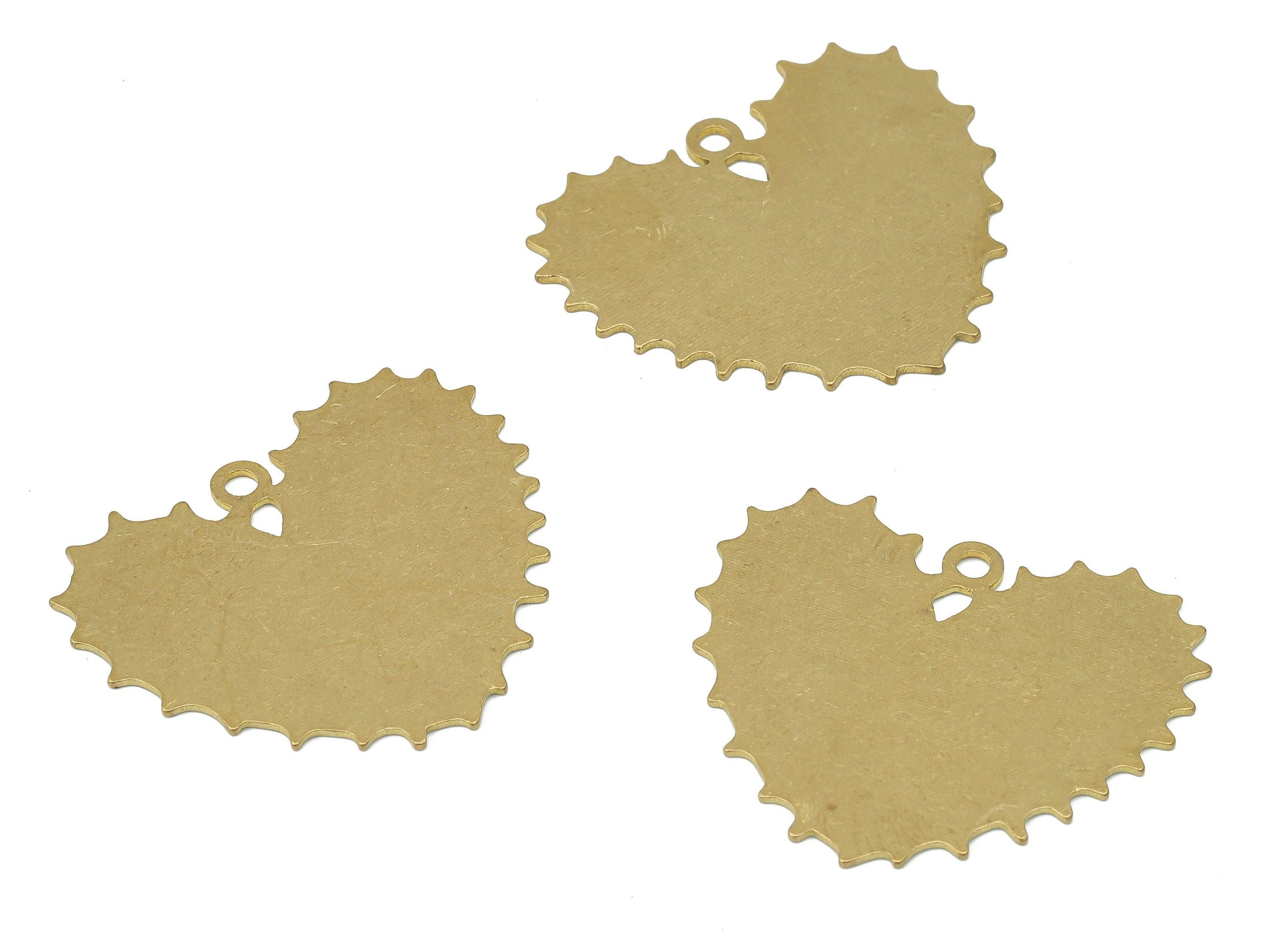 Personalized Stamping Blank - Brass Heart Earring Charms - Raw Brass Heart Pendant - Jewelry Making Supplies - 32x27.63x0.68mm - PPA3540 - DOMEDBAZAAR