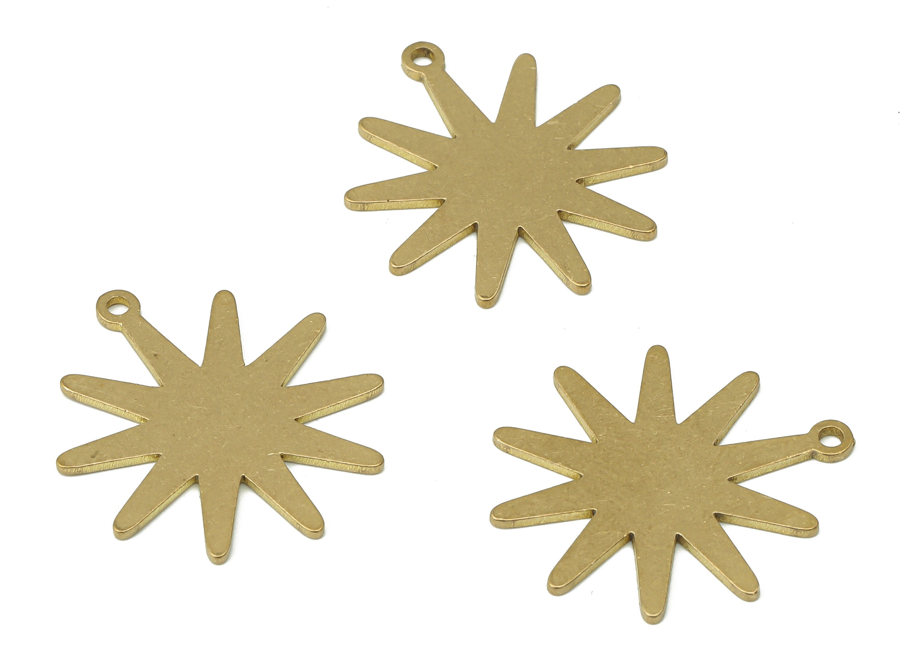 Personalized Stamping Blank - Brass Sun Earring Charms - Raw Brass Sun Pendant - Jewelry Making Supplies - 24.67x21.27x0.83mm - PPA3567 - DOMEDBAZAAR