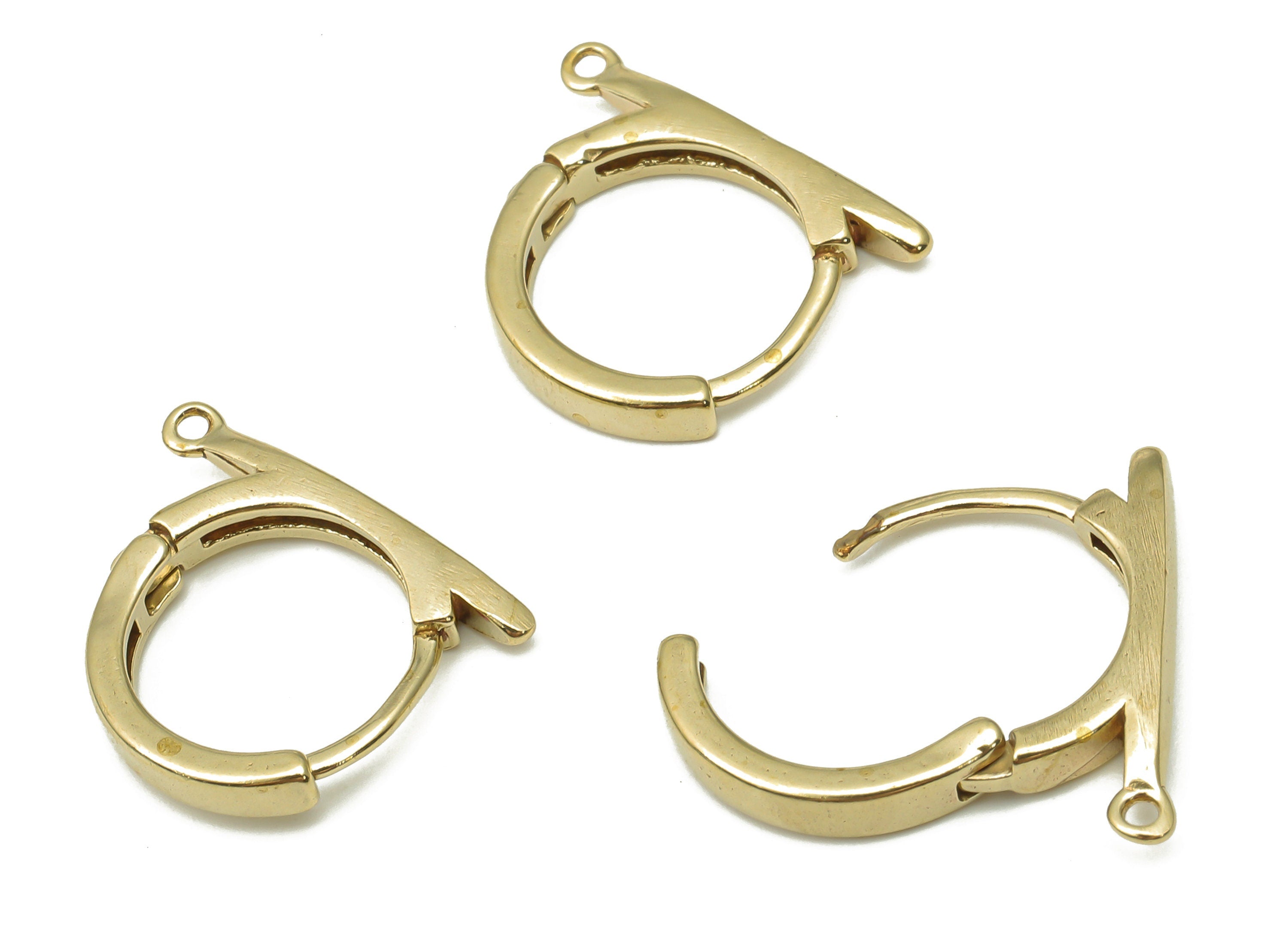 Brass Round Hoop Earring - Raw Brass Huggie Hoop Earrings - Brass Minimalist Earrings - Jewelry Making  - 16.82x13.43x2.28mm - PP7497 - DOMEDBAZAAR