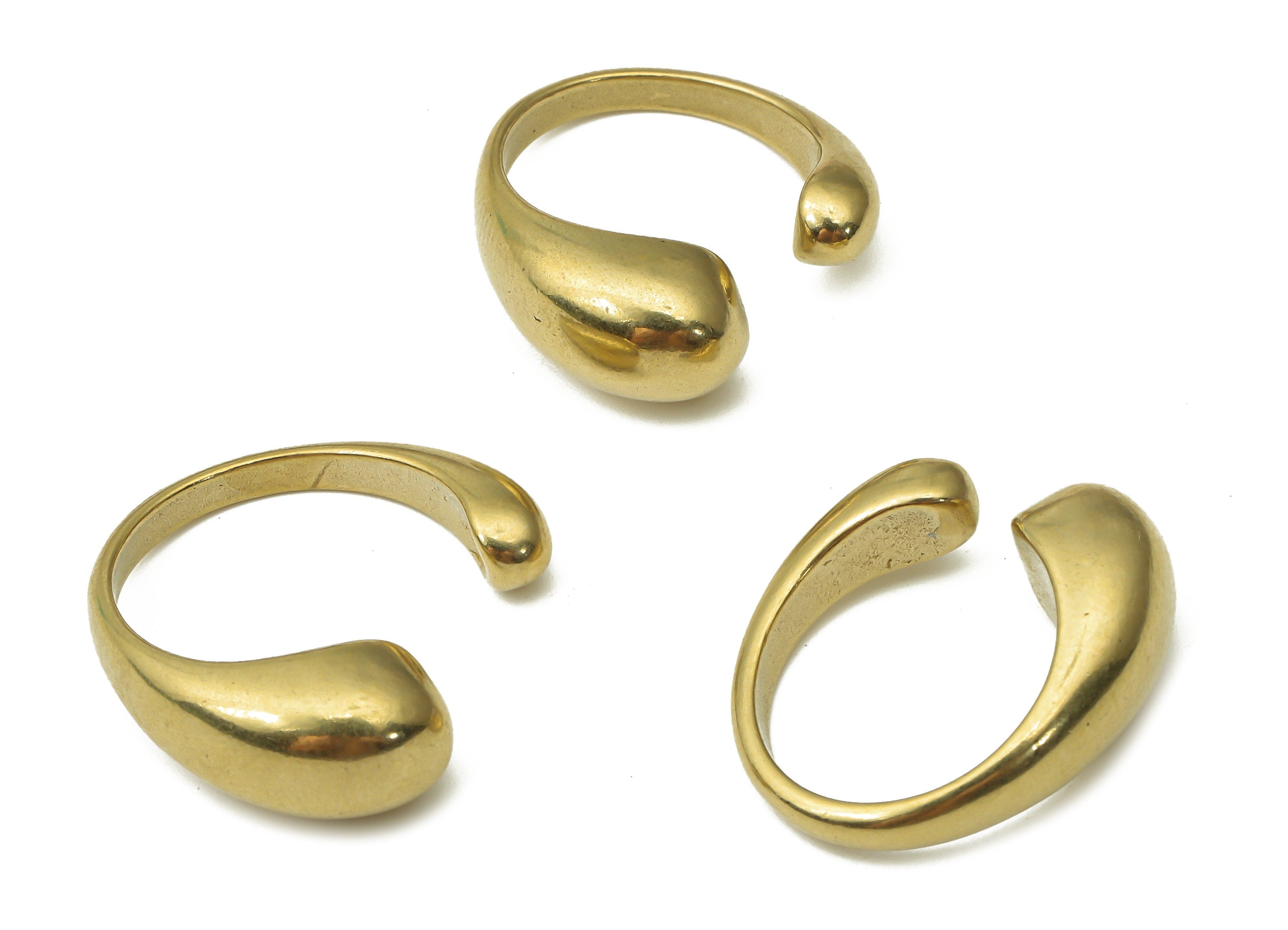 Raw Brass Ring - Adjustable Ring - Wide Bend Ring - Boho Rings - Irregular Rings - 22.6x20.11x5.74mm - PP7524 - DOMEDBAZAAR