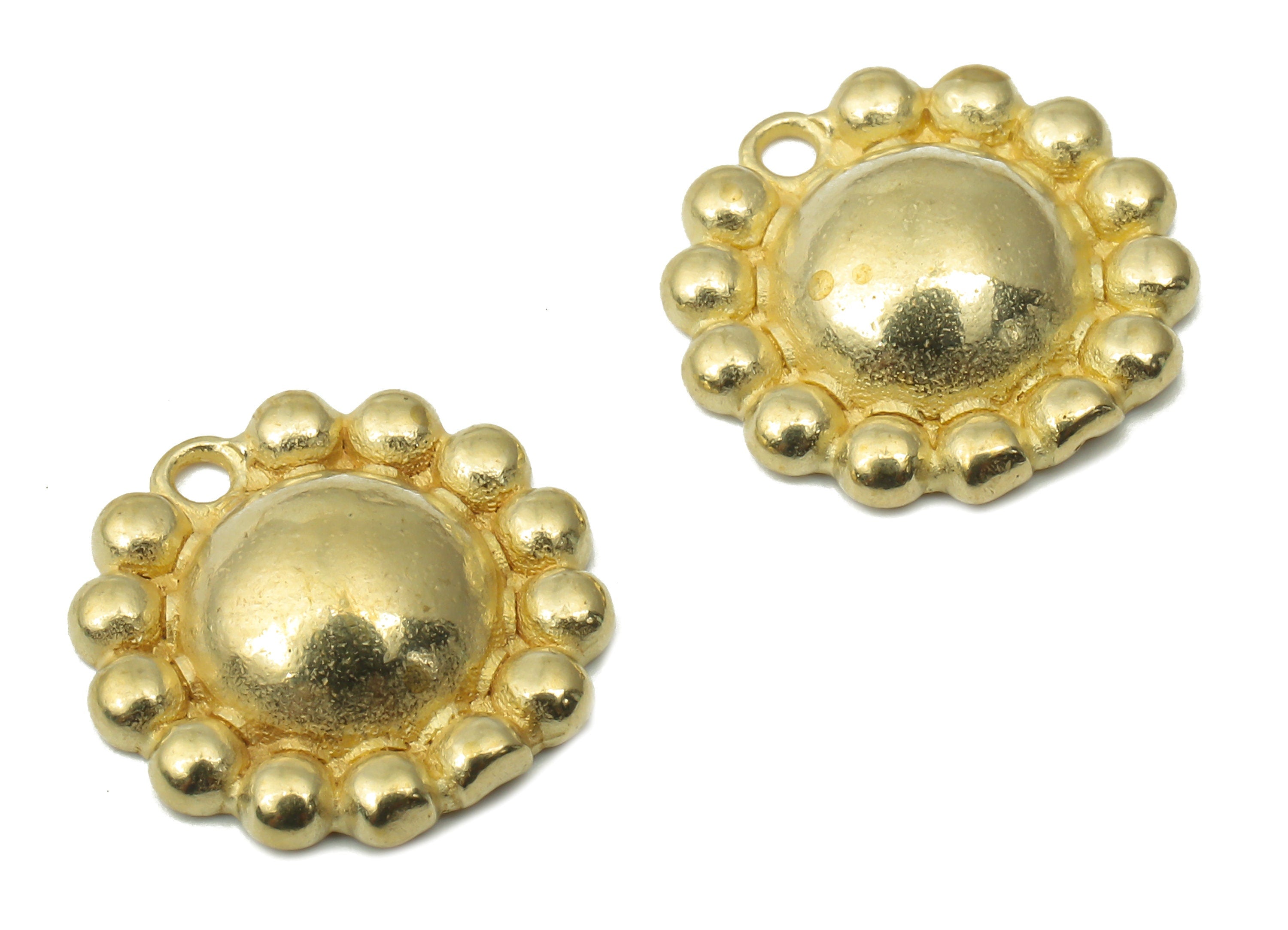 Brass Sun Flower Earring Charms - Raw Brass Flower Pendant Charms - Earring Findings - Jewelry Making Supplies - 13.07x13.07x3.3mm - PP7527 - DOMEDBAZAAR
