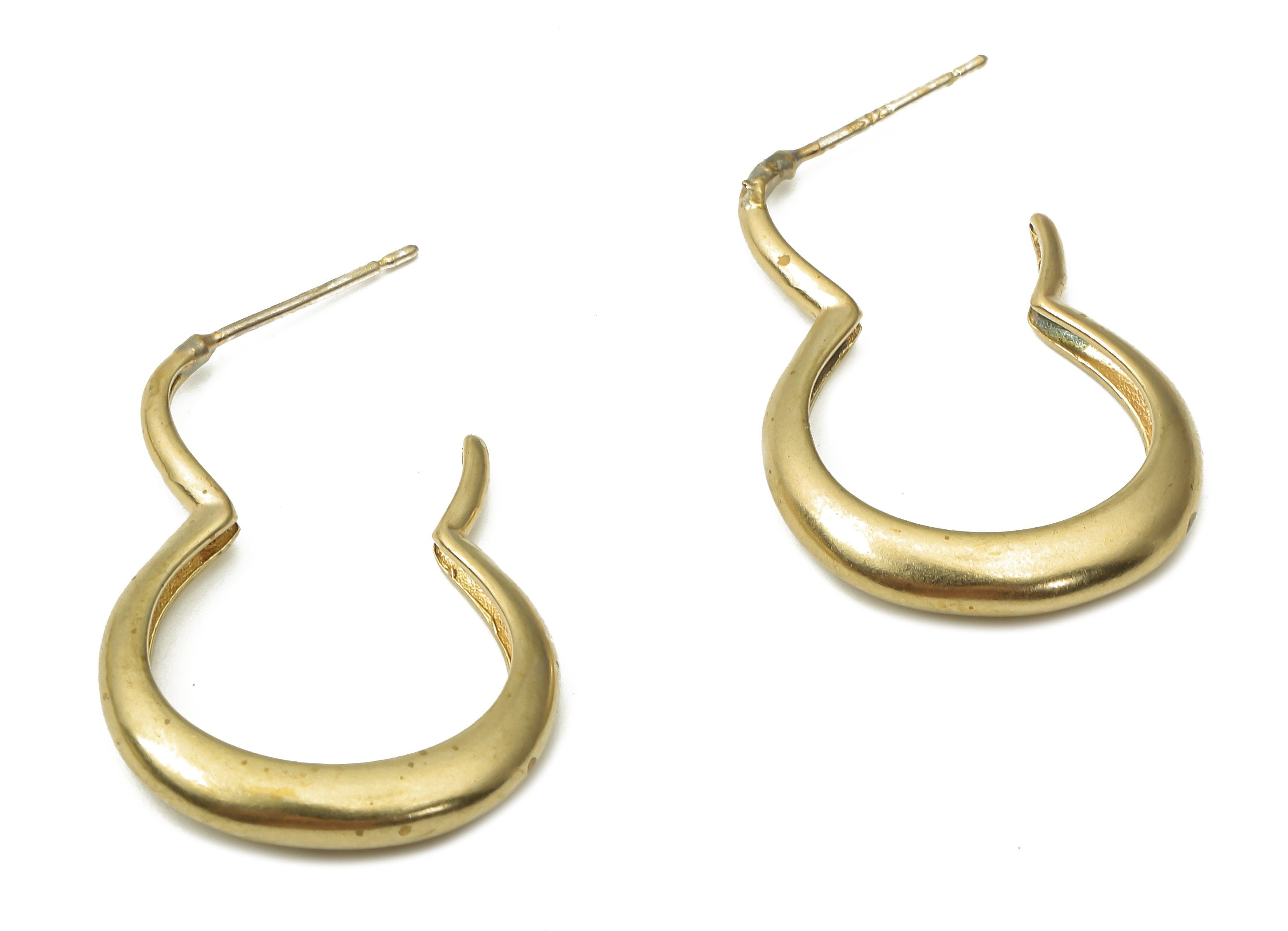 Brass 925 Silver Needle Hoop Earrings - Raw Brass Open Hoop Earring - Brass Findings - Jewelry Making Supplies - 29.7x20.09x3.72mm - PP7576 - DOMEDBAZAAR