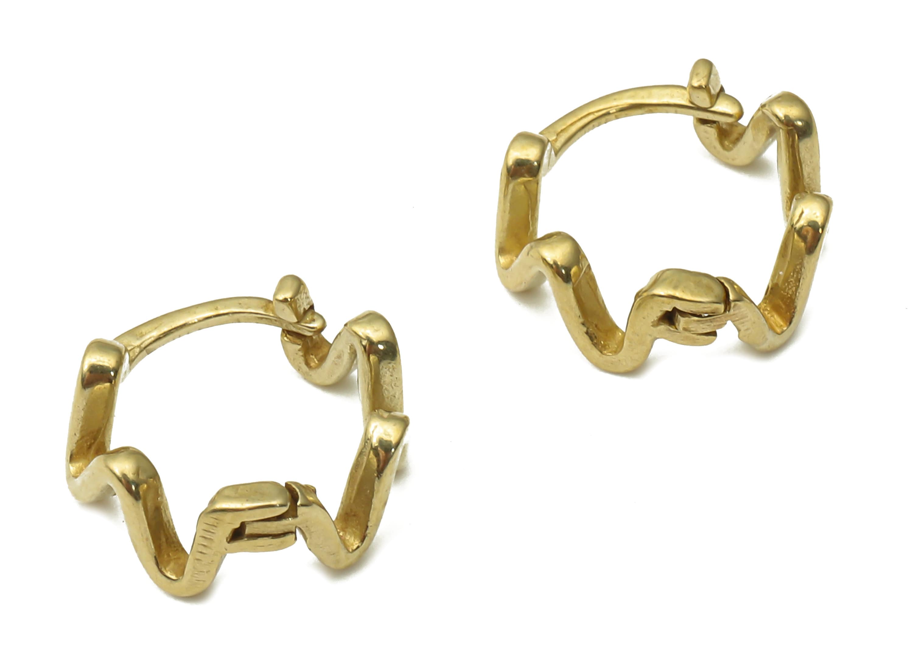 Raw Brass Irregular Earring Hoops - Brass Huggie Hoop Earrings - Geometric Earrings - Jewelry Making Supplies - 13.16x10.74x0.43mm - PP7586 - DOMEDBAZAAR
