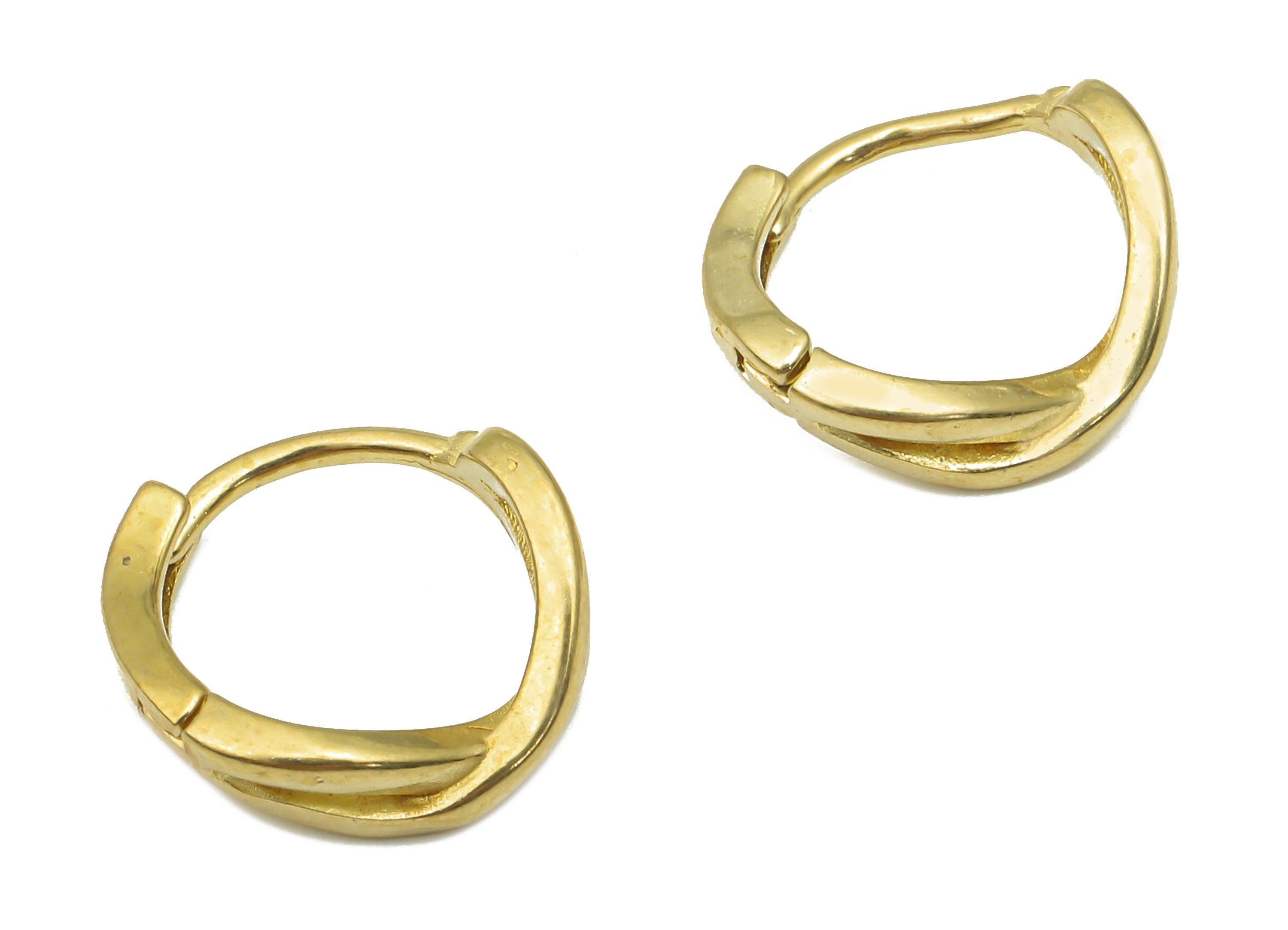 Raw Brass Twisted Stud Earrings - Brass Leverback Stud Earring - Brass Earring Findings - Jewelry Making Supplies -12.6x12.44x1.62mm- PP7588 - DOMEDBAZAAR