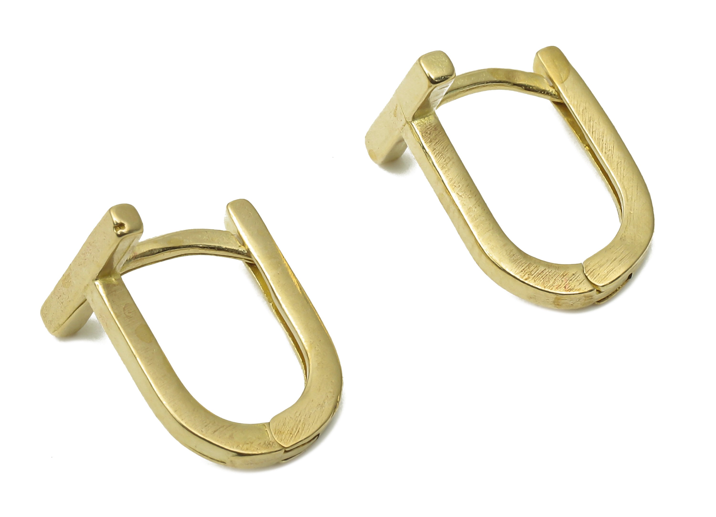 Raw Brass Geometric Stud Earrings - Raw Brass Leverback Stud Earrings - Earring Findings - Jewelry Making Supplies -12.87x9.82x1.48mm-PP7589 - DOMEDBAZAAR