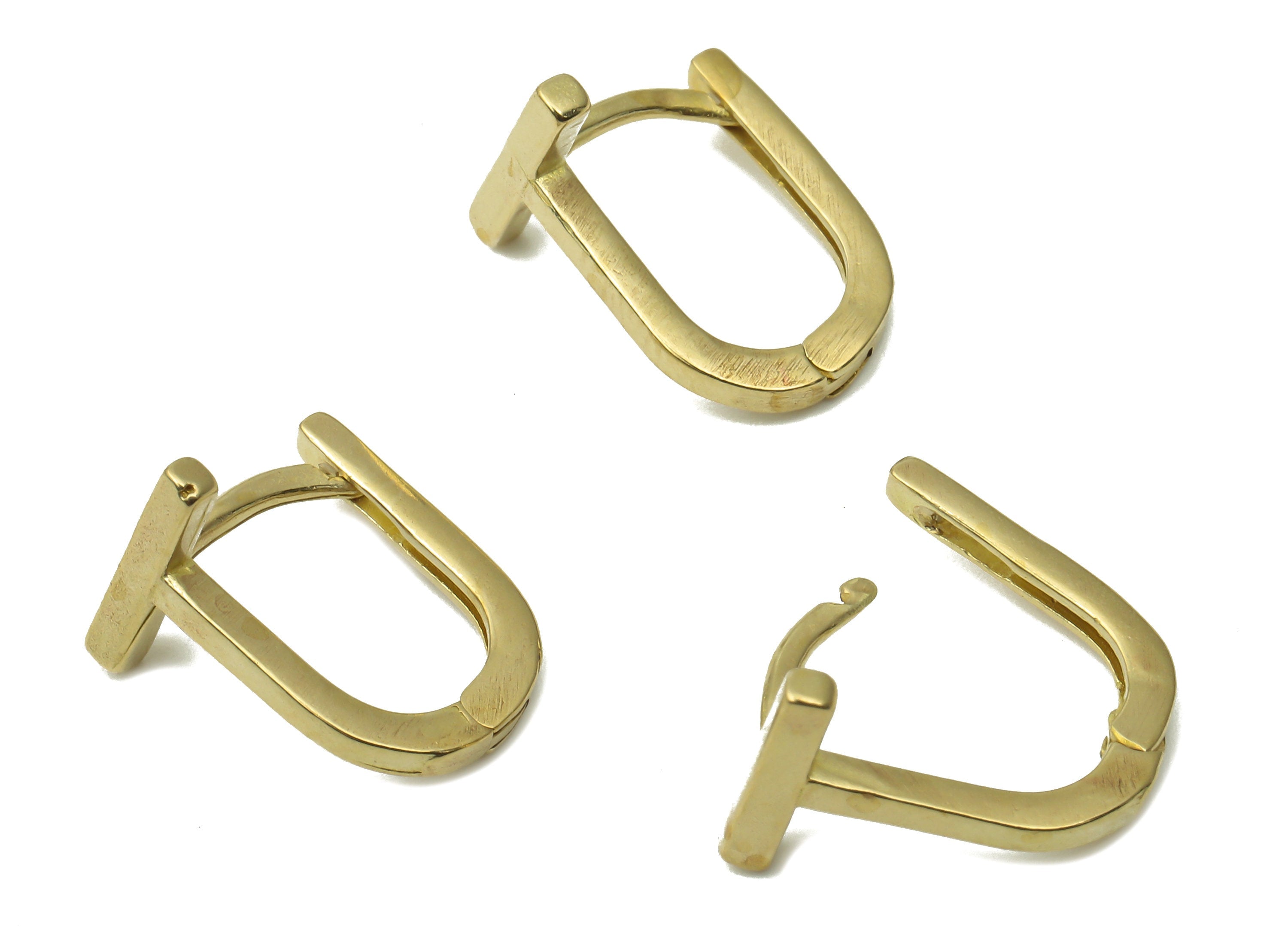 Raw Brass Geometric Stud Earrings - Raw Brass Leverback Stud Earrings - Earring Findings - Jewelry Making Supplies -12.87x9.82x1.48mm-PP7589 - DOMEDBAZAAR
