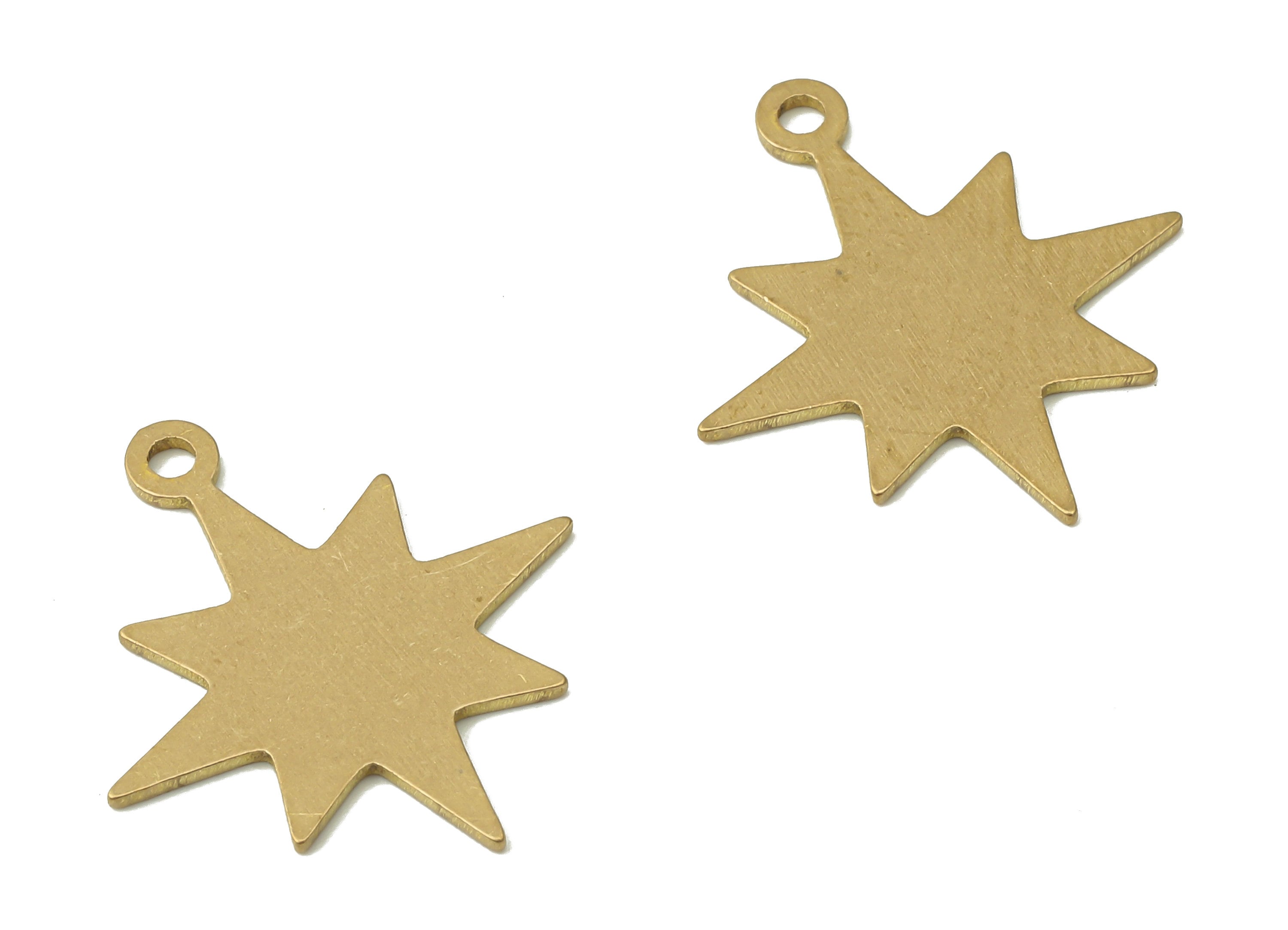 Raw Brass Star Charms - Textured Brass Star Earrings Charm - Brass Star Pendant Charm - Brass Celestial Charms - 19.88x17.4x0.68mm - PPA3982 - DOMEDBAZAAR