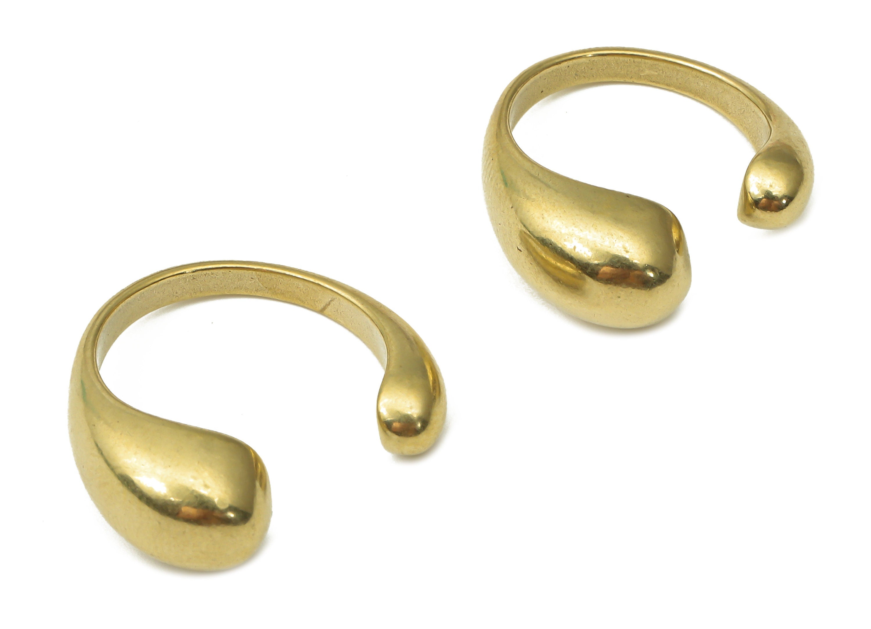 Raw Brass Ring - Adjustable Ring - Wide Bend Ring - Boho Rings - Irregular Rings - 22.6x20.11x5.74mm - PP7524 - DOMEDBAZAAR