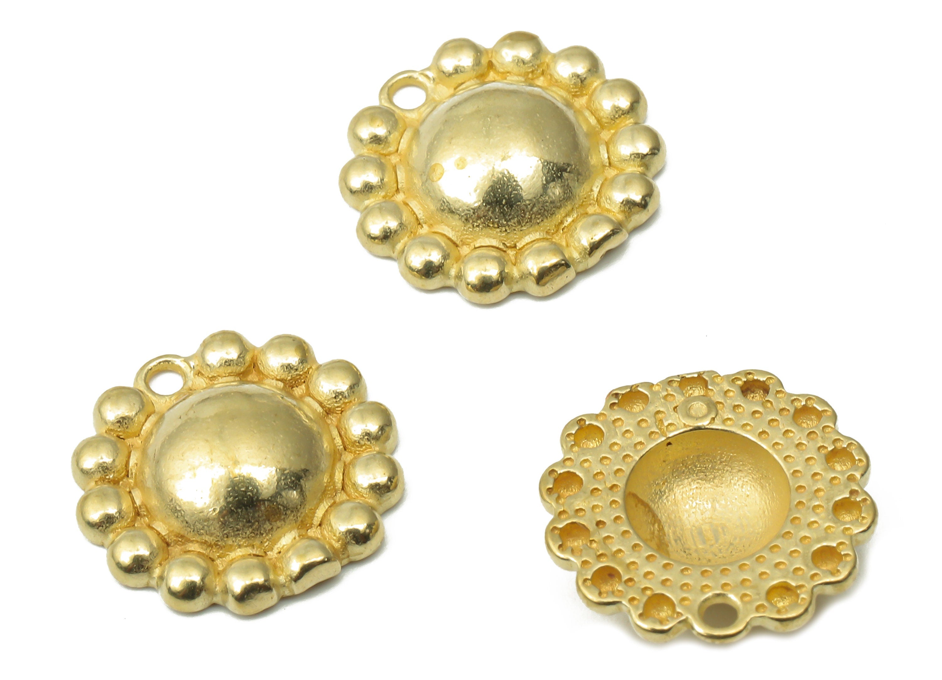Brass Sun Flower Earring Charms - Raw Brass Flower Pendant Charms - Earring Findings - Jewelry Making Supplies - 13.07x13.07x3.3mm - PP7527 - DOMEDBAZAAR