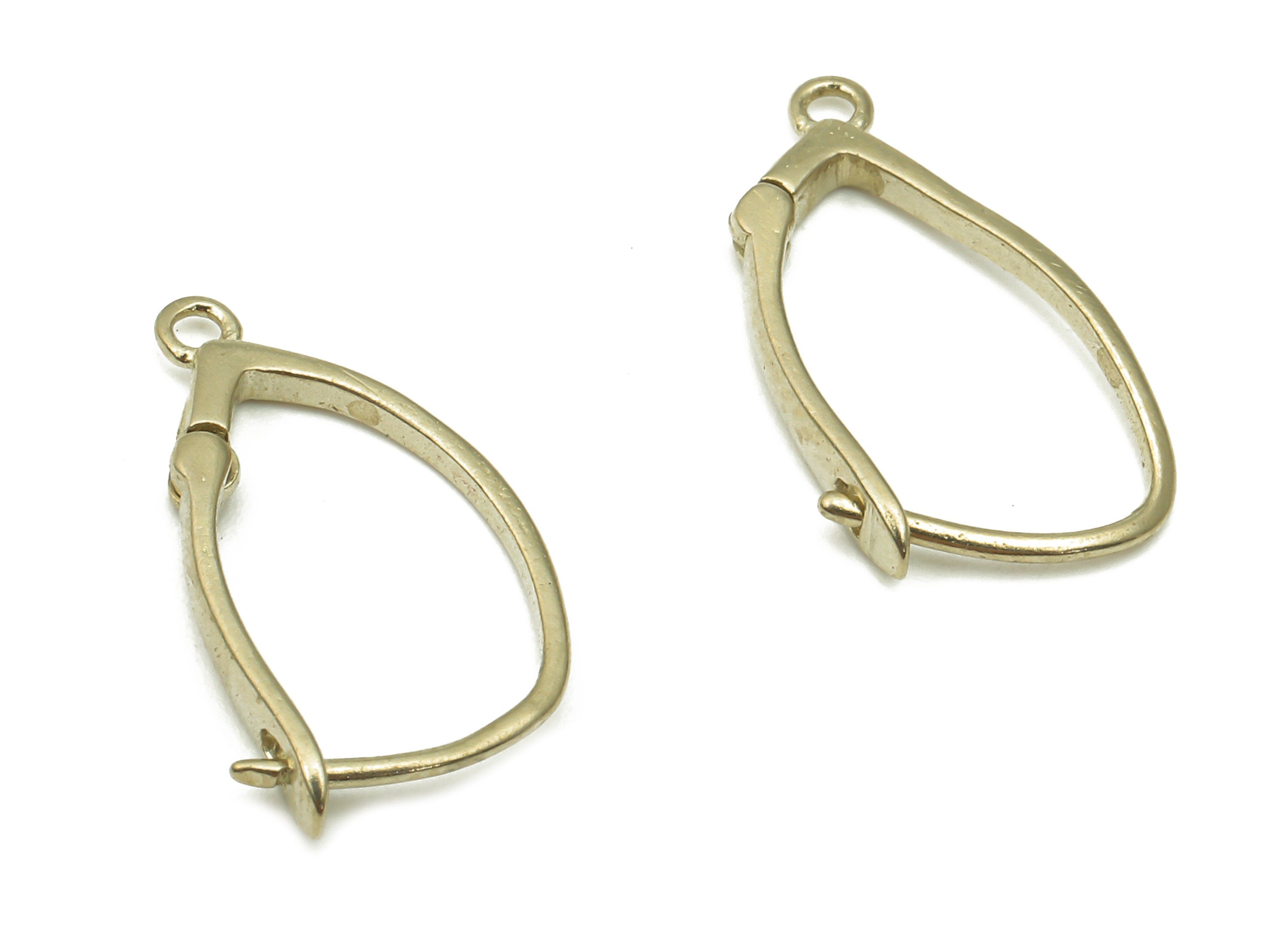 Raw Brass Earring Wire - Raw Brass Leverback Hook Earrings - Ear Wire - Jewelry Supplies - Earring Findings - 17.52x9.32x0.76mm - PP7507 - DOMEDBAZAAR
