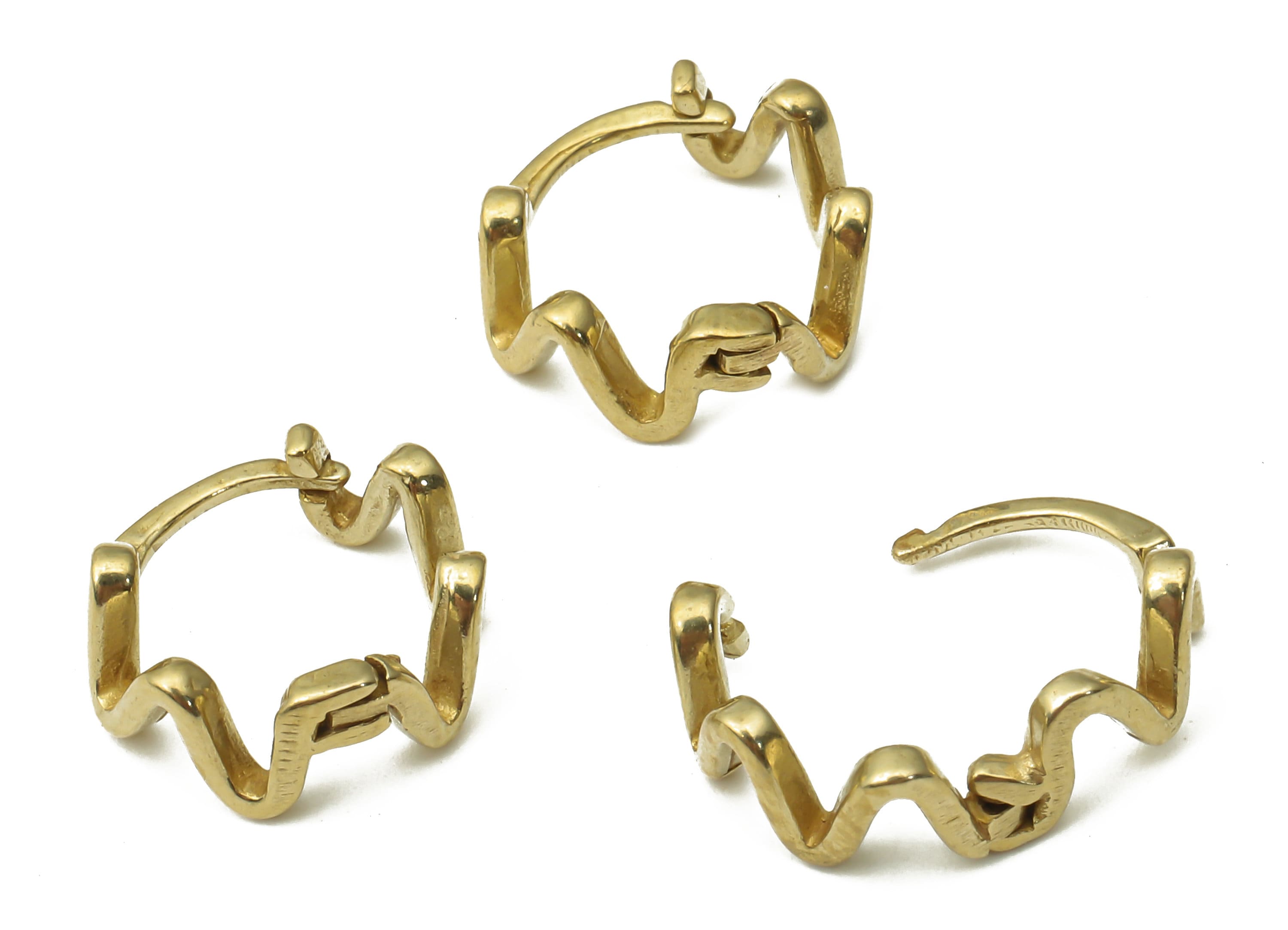 Raw Brass Irregular Earring Hoops - Brass Huggie Hoop Earrings - Geometric Earrings - Jewelry Making Supplies - 13.16x10.74x0.43mm - PP7586 - DOMEDBAZAAR