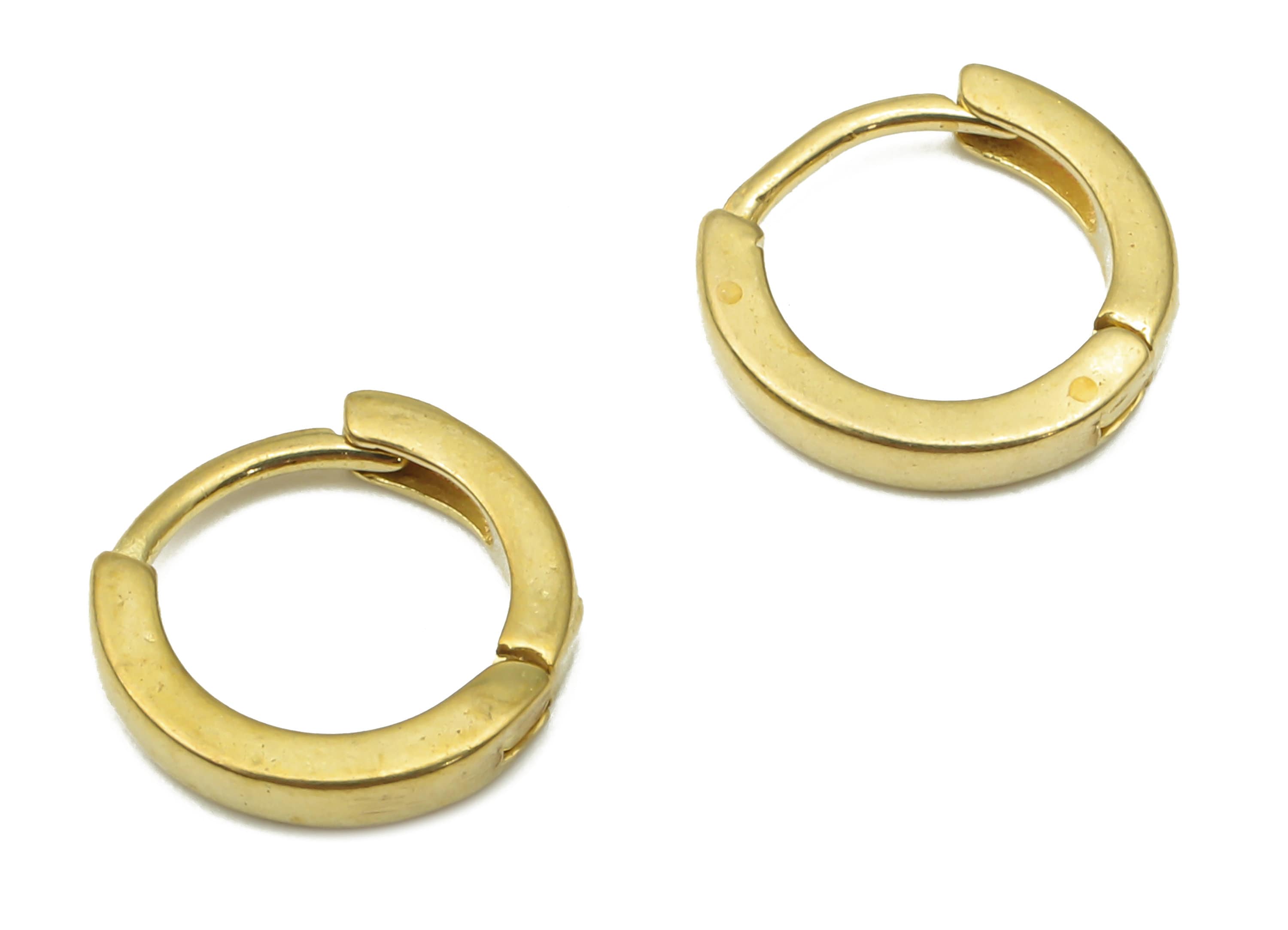 Raw Brass Round Hoop Earrings - Brass Huggie Hoops Earrings - Leverback Ear Wire Hooks - Jewelry Making Supplies -9.18x8.32x1.23mm - PP7583 - DOMEDBAZAAR