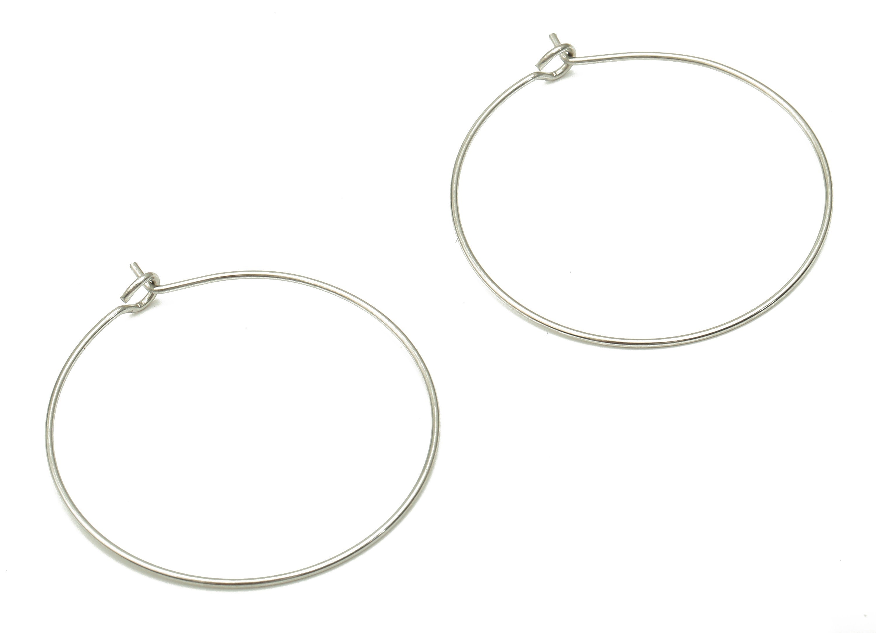 Stainless Steel Earring Hoop - 304 Stainless Steel Circle Ear Wire - Earring Hoop - Jewelry Making Supplies -29.96x29.96x0.64mm- SS1385-30 - DOMEDBAZAAR