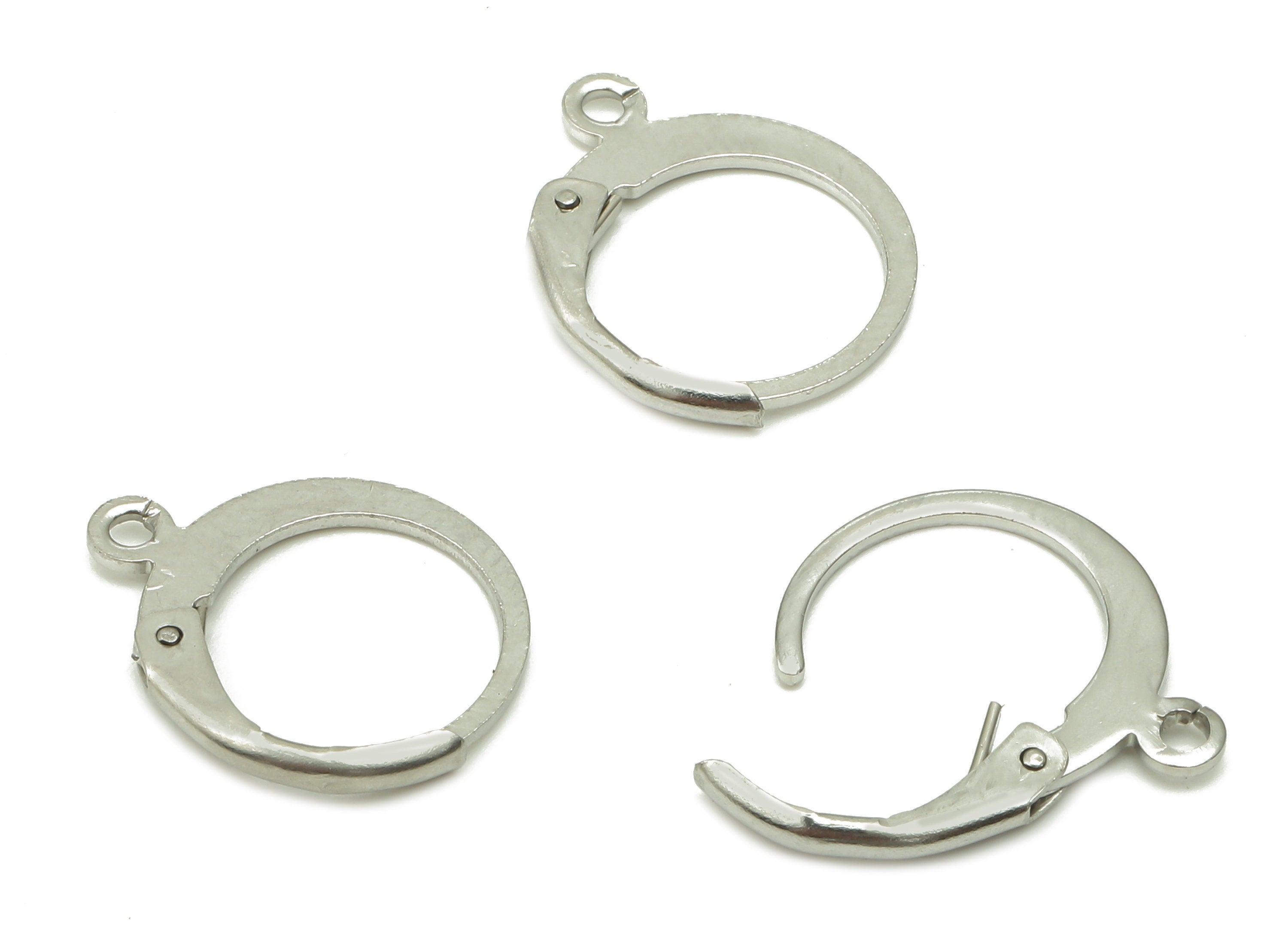 Stainless Steel Leverback Clasp - 304 Stainless Steel Lever back Hook Clasps Earrings - Earring Findings -15.07x11.96x1.37mm- SS1389 - DOMEDBAZAAR