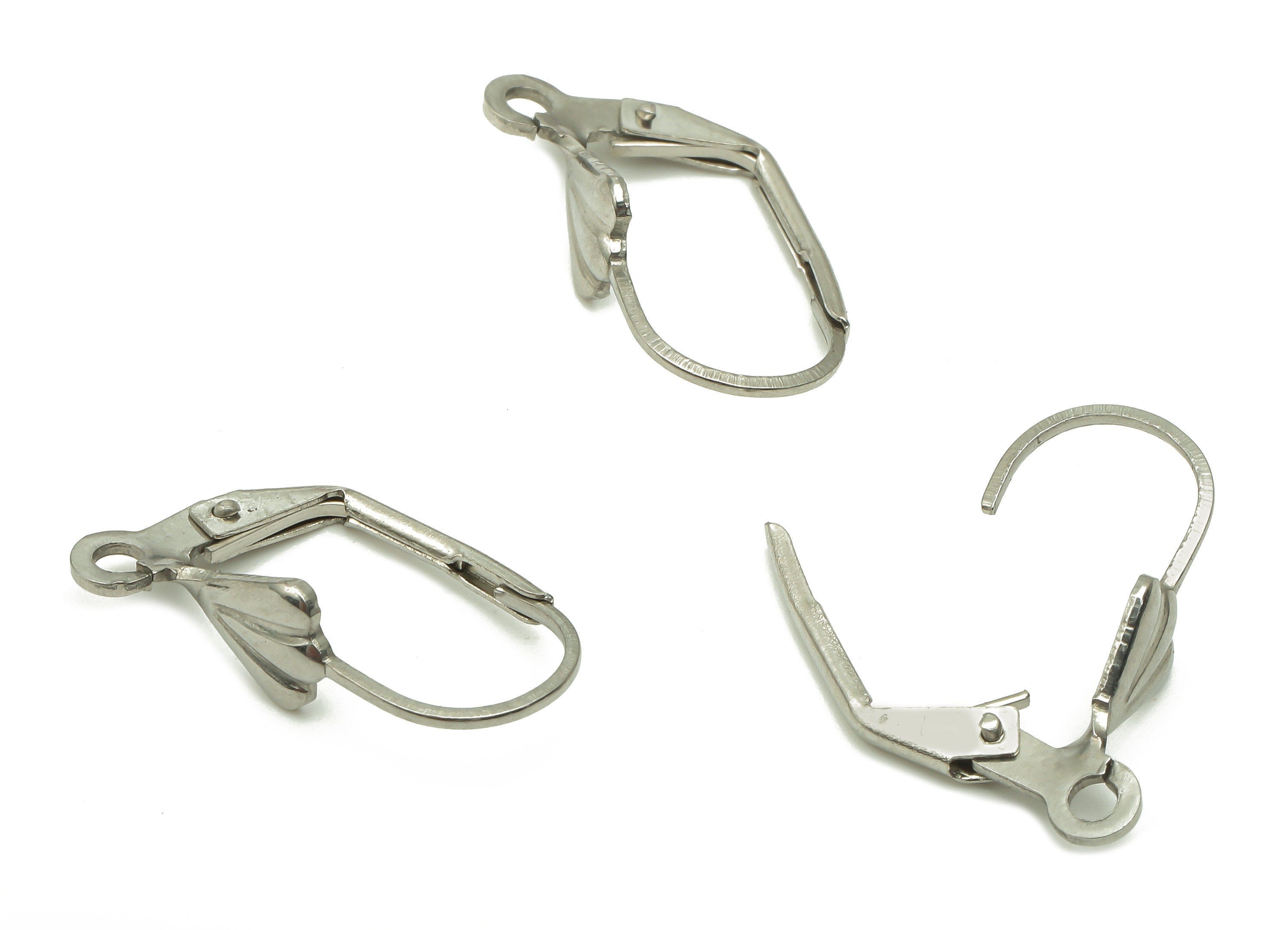 Stainless Steel Leverback Clasp - 304 Stainless Steel Lever Back Hook Clasps Earrings - Earring Findings - 18.97x10.24x1.02mm- SS1390 - DOMEDBAZAAR