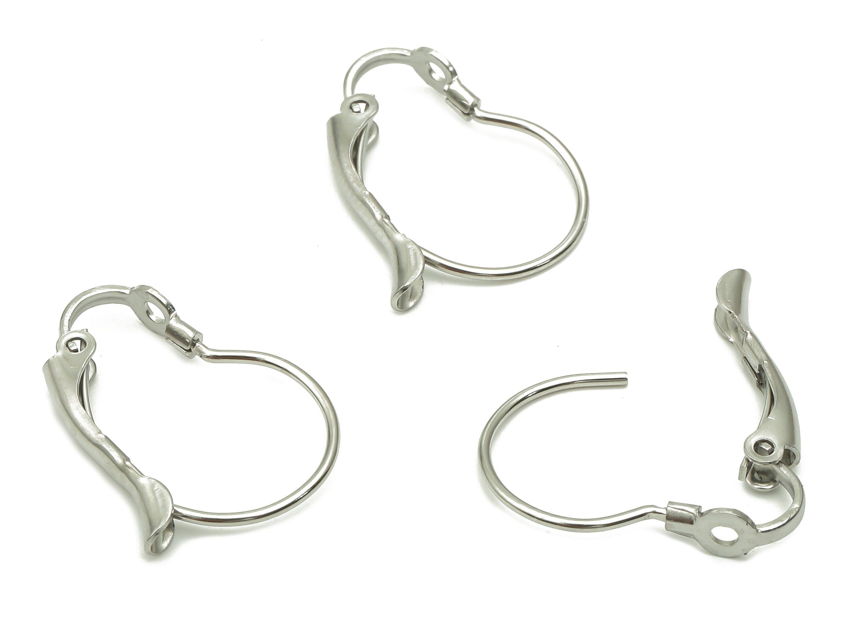Stainless Steel Leverback - 304 Stainless Steel Lever Back Bean Clasp Hook Earrings - Earring Findings -19.52x15.54x0.73mm- SS1391 - DOMEDBAZAAR