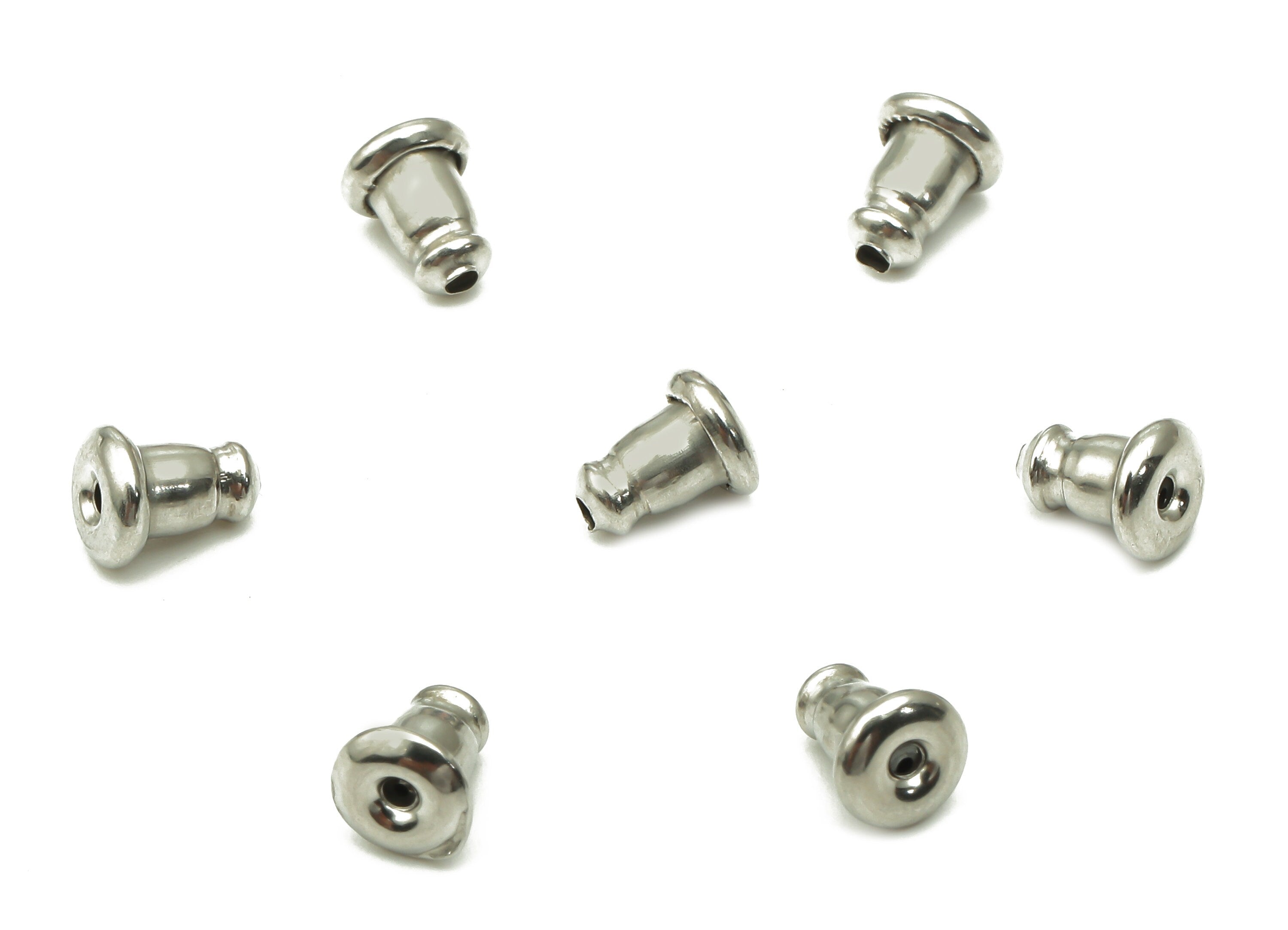 Stainless Steel Earring Back - Bullet Backs - 304 Stainless Steel Earring Stopper - Stud Stoppers - 5.88x4.6x2.94mm- SS1394 - DOMEDBAZAAR