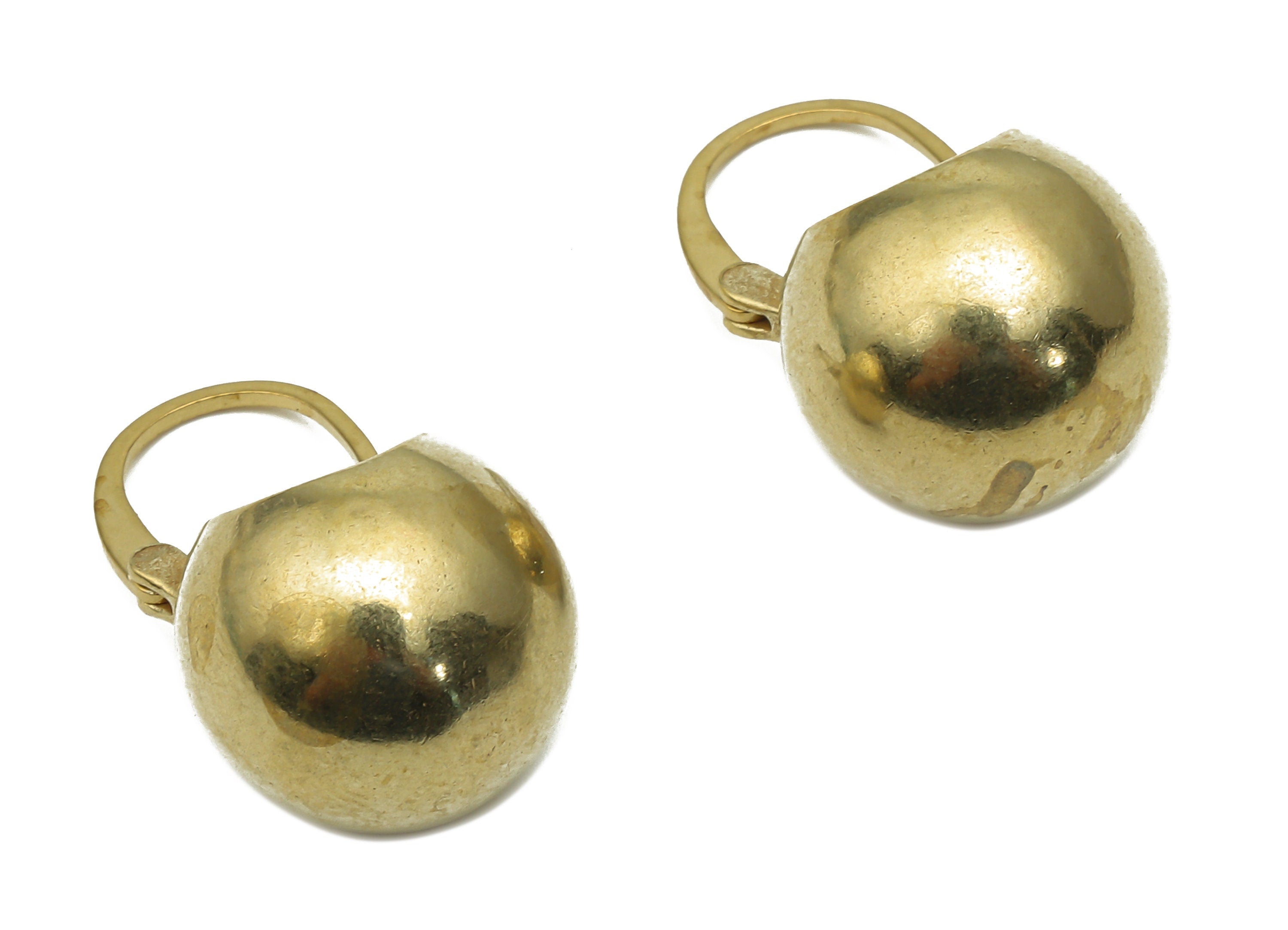 Brass BasketBall Hoop Earring - Raw Brass Ball Clasp Hoop Earrings - Brass Basket Earrings  -23.03x13.29x1.92mm - PP7724 - DOMEDBAZAAR