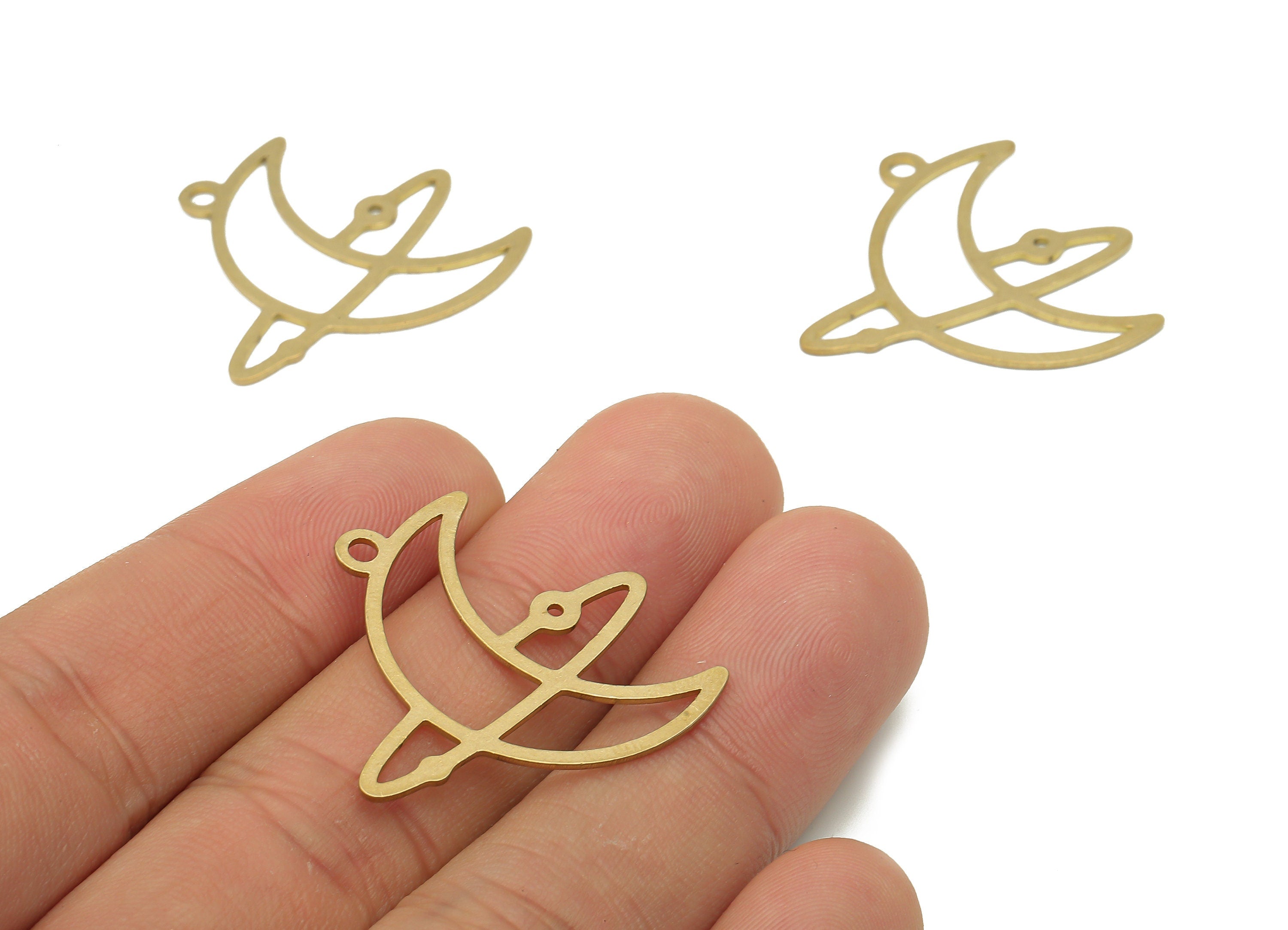 Brass Round Crescent Earring Charm - Raw Brass Circle Pendant - Moon Laser Cut Charm - Jewelry Making Supplies -29.6x29.6x0.76mm - PPA4025 - DOMEDBAZAAR