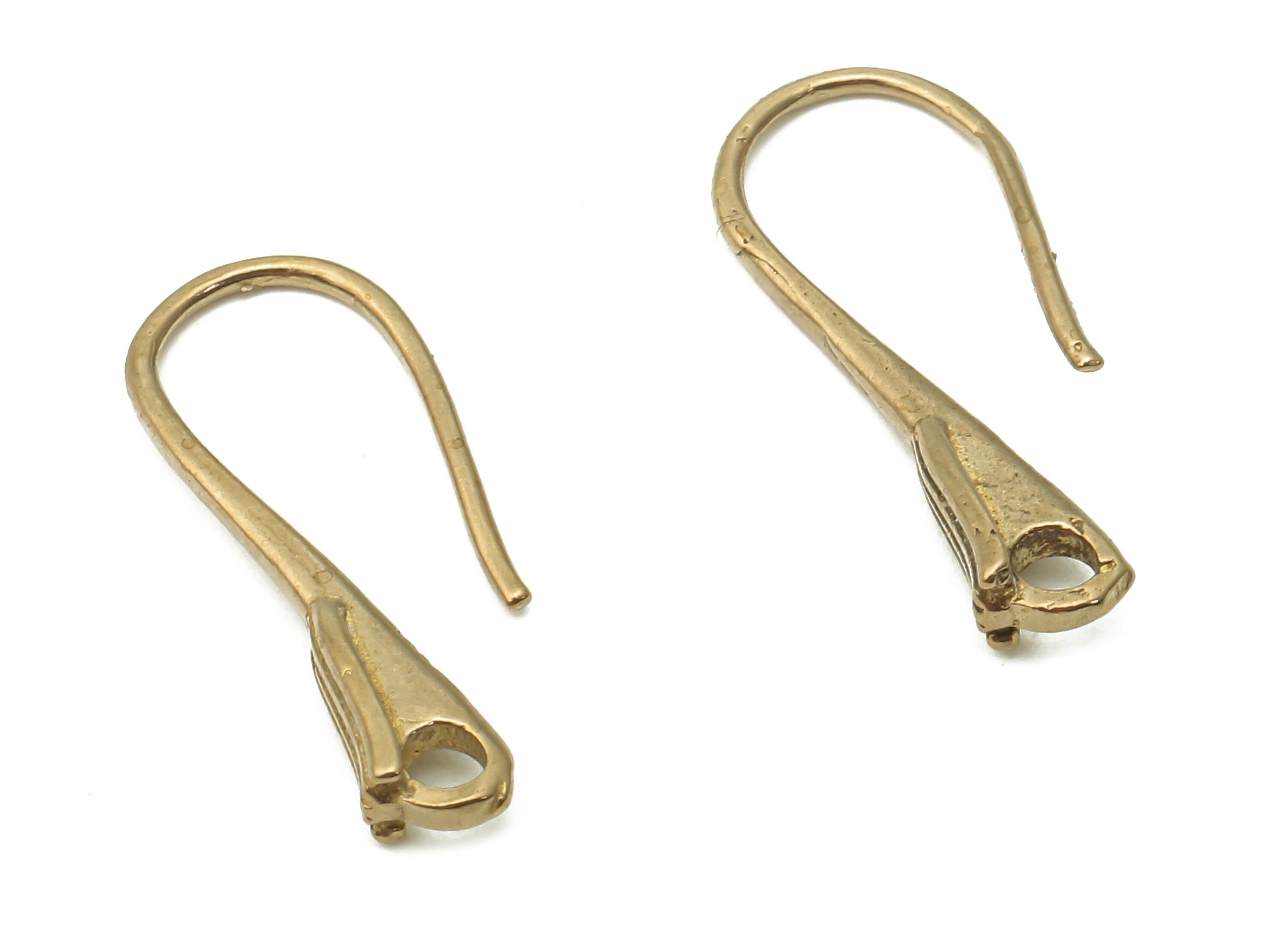 Brass Earrings Wires - Raw Brass Earring With Hooks - Earrings Findings - Brass Earring Hooks - 21.48x9.45x2.83mm - PP7774 - DOMEDBAZAAR
