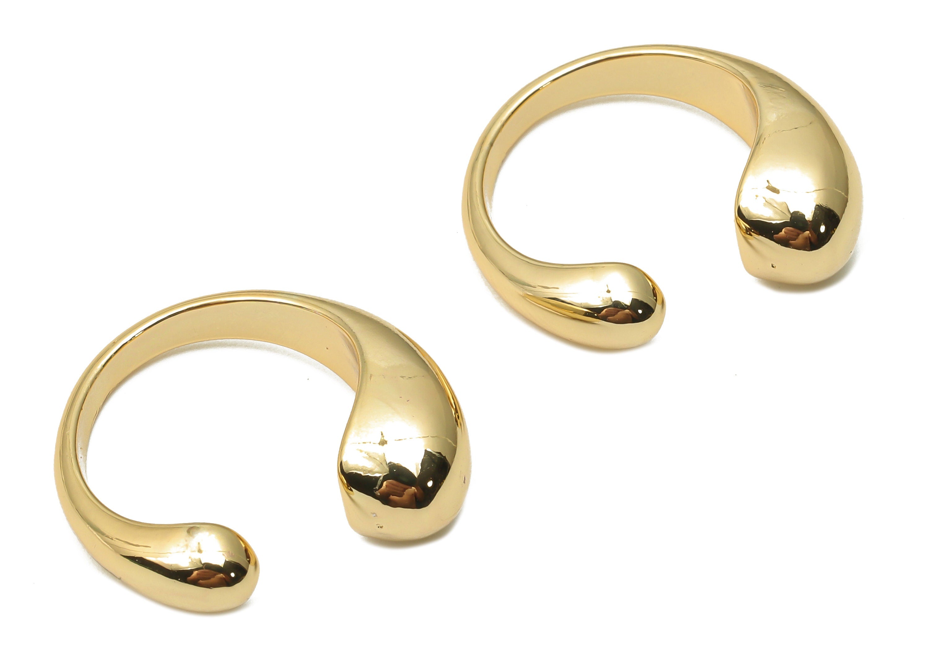 Brass Beads Ear Cuff - Brass Cuff Earring - Cartilage Ear Cuffs - No Piercing Ear Cuffs  - 18K Real Gold Plated- 21.6x20.11x5.74mm - RGP4856 - DOMEDBAZAAR