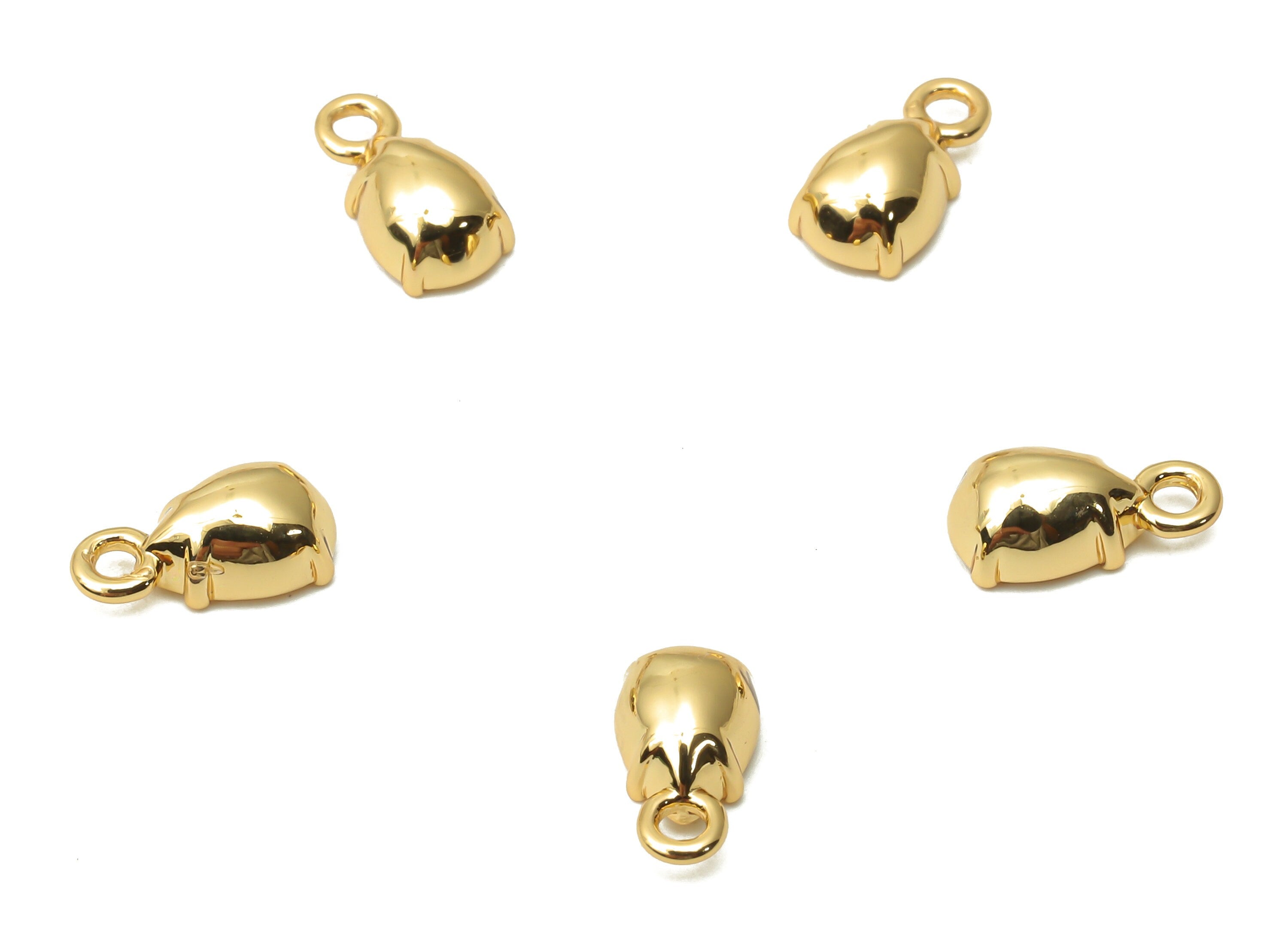 Brass Drop Earring Charms - Brass Cabachon Teardrop Earring - Brass Teardrop Pendant - Brass Teardrop Earring - 8.77x 4.67x 1.12mm -RGP4898 - DOMEDBAZAAR