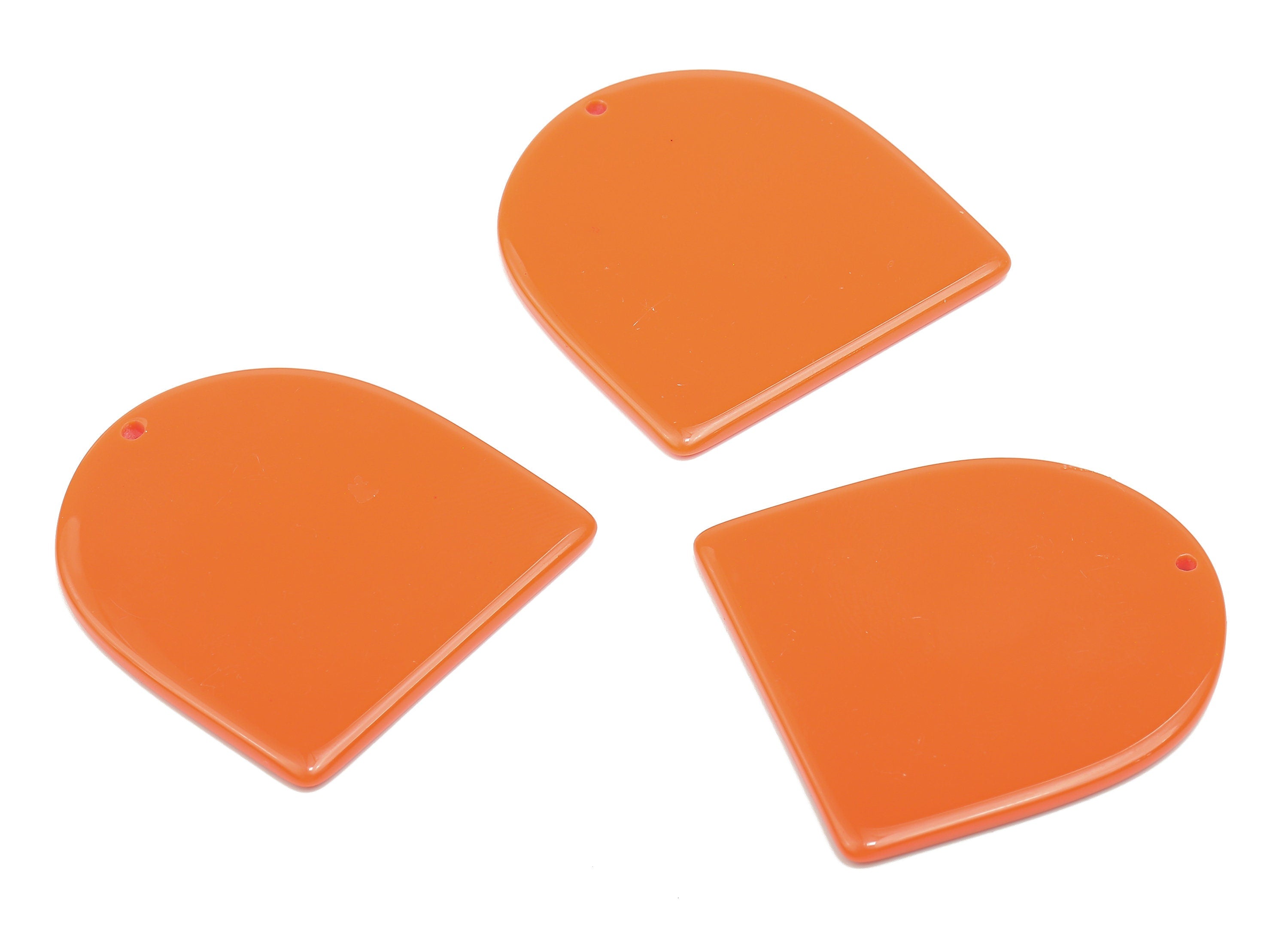 Acrylic Earring Charm - Acrylic Domed Orange Pendant Charm - Earring Finding - Color Code: A808 -37.56x35.49x2.35mm- AC2521-A808 - DOMEDBAZAAR