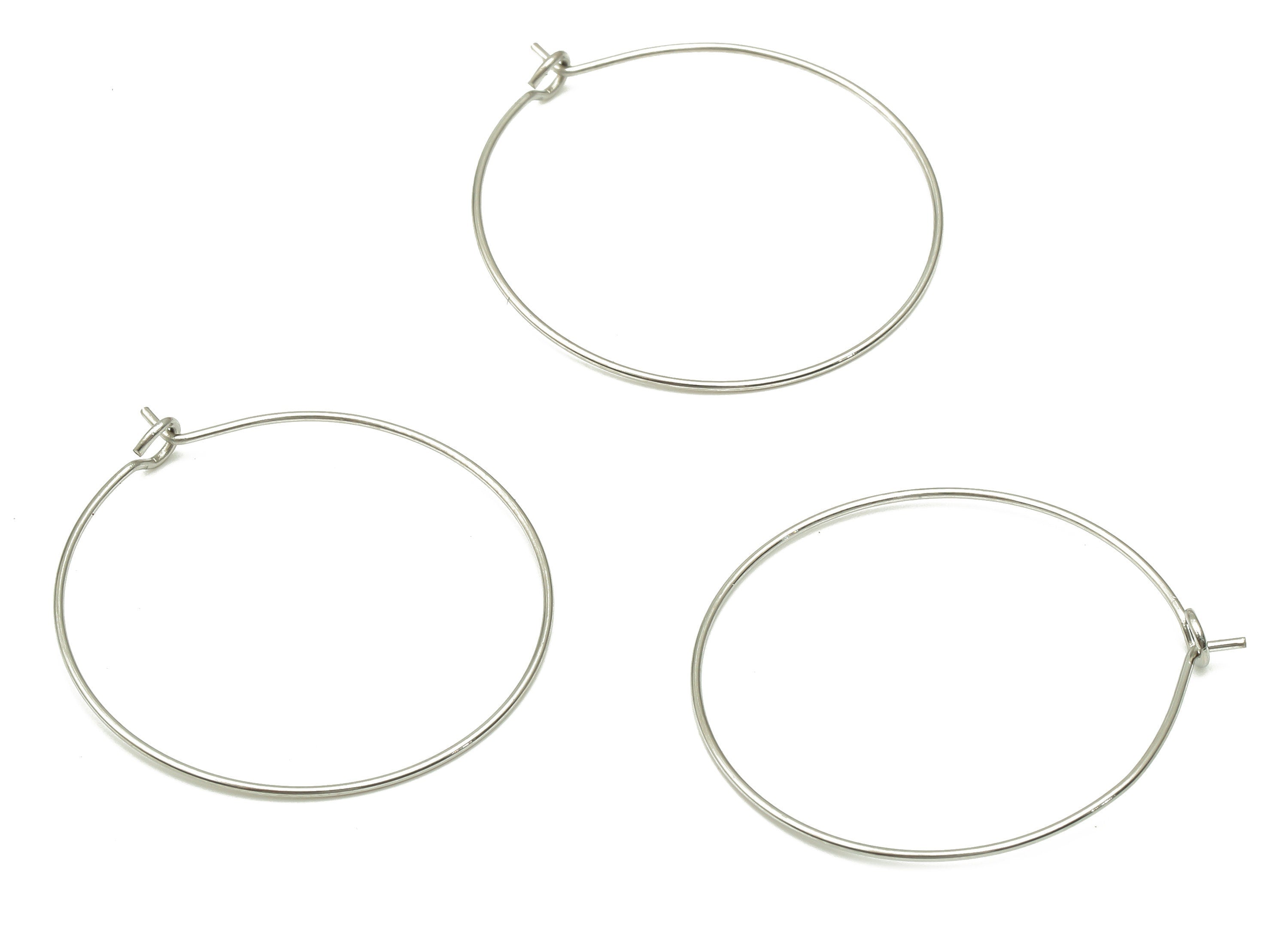 Stainless Steel Earring Hoop - 304 Stainless Steel Circle Ear Wire - Earring Hoop - Jewelry Making Supplies -29.96x29.96x0.64mm- SS1385-30 - DOMEDBAZAAR