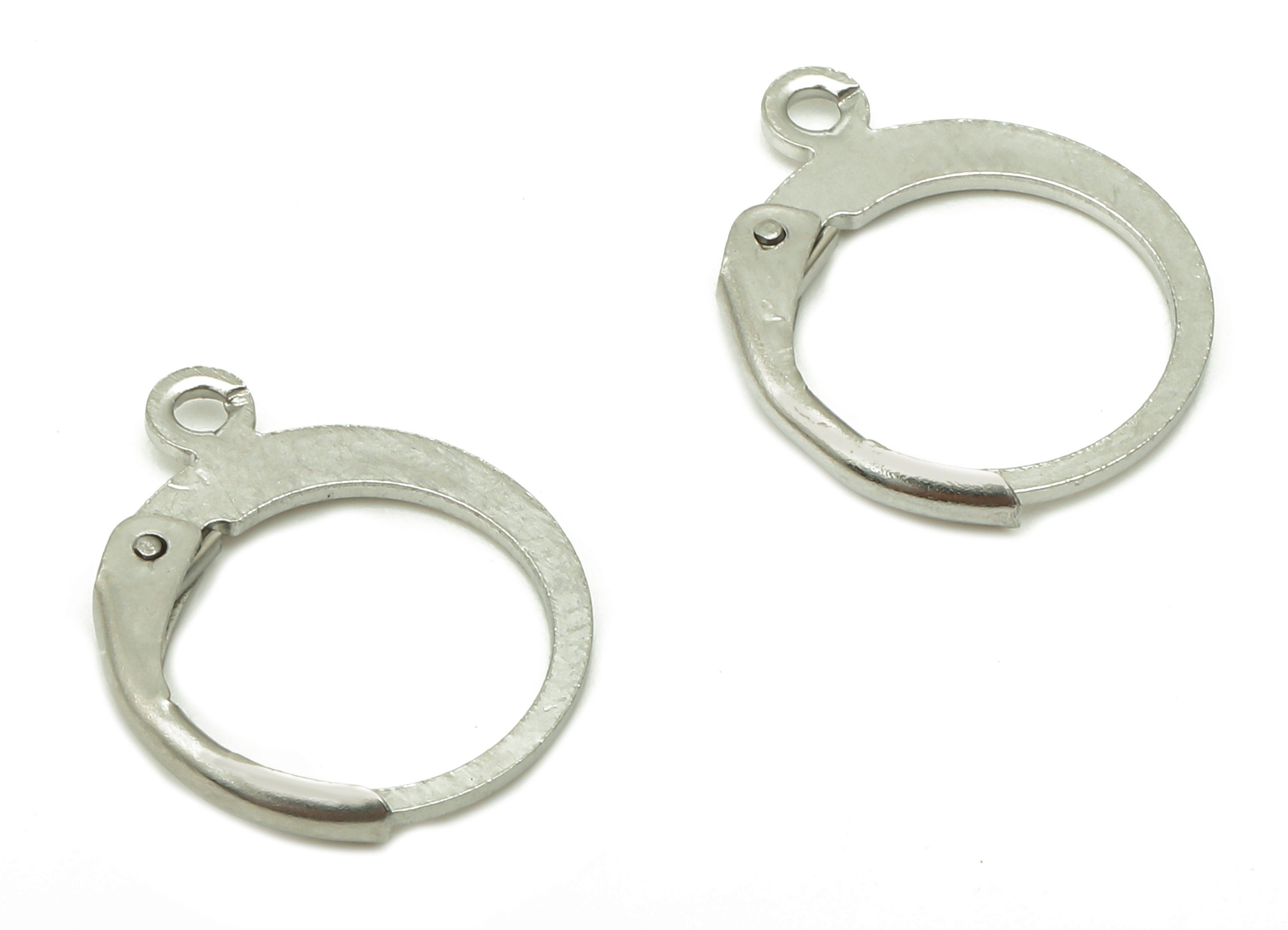 Stainless Steel Leverback Clasp - 304 Stainless Steel Lever back Hook Clasps Earrings - Earring Findings -15.07x11.96x1.37mm- SS1389 - DOMEDBAZAAR