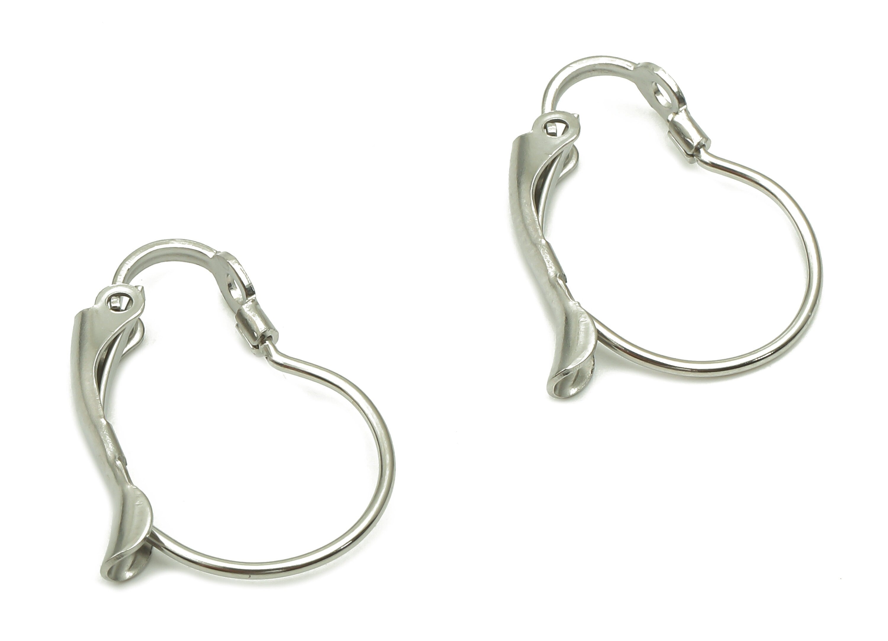 Stainless Steel Leverback - 304 Stainless Steel Lever Back Bean Clasp Hook Earrings - Earring Findings -19.52x15.54x0.73mm- SS1391 - DOMEDBAZAAR