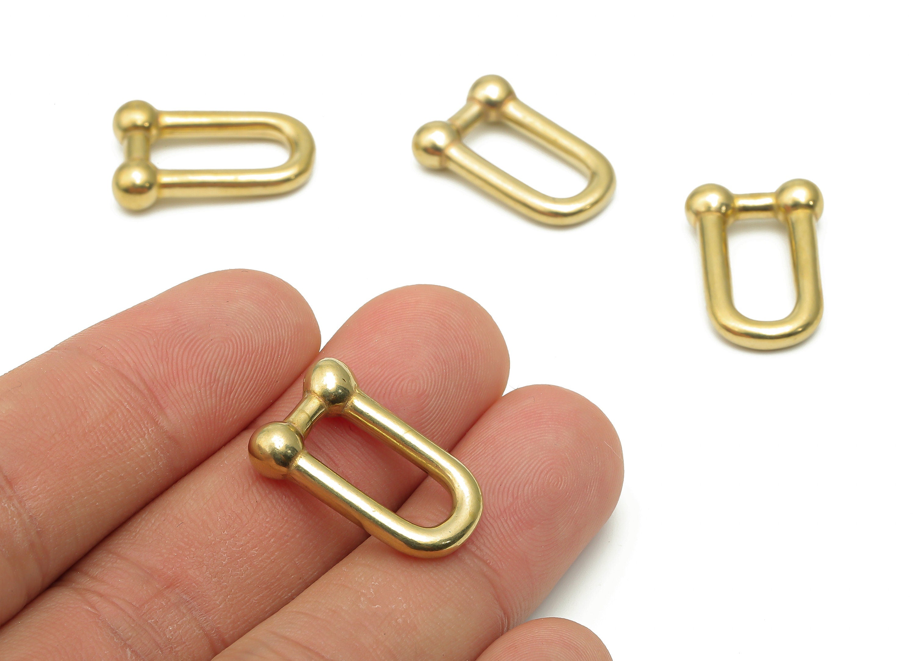 Brass U Link Earrings Charm - Raw Brass Hoop Earrings - Geometric Earrings - Brass U Shaped Hoop Earrings - 22.57x15.17x5.43mm - PP7642 - DOMEDBAZAAR
