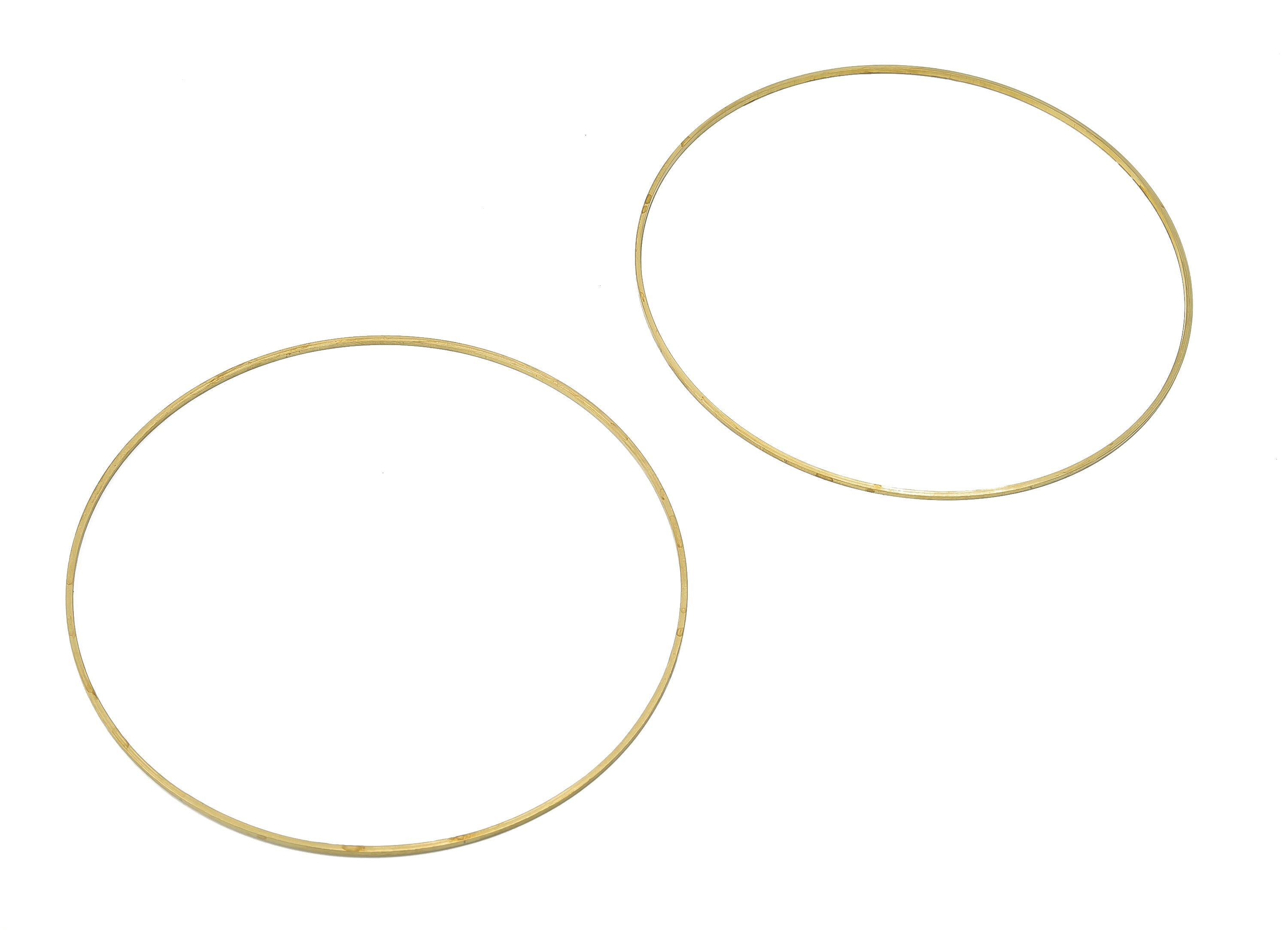 Brass Circle Connector - Raw Brass Round Charm - Closed Ring - Earring Hoop Link - 80x1x1mm - PP4138-80 - DOMEDBAZAAR