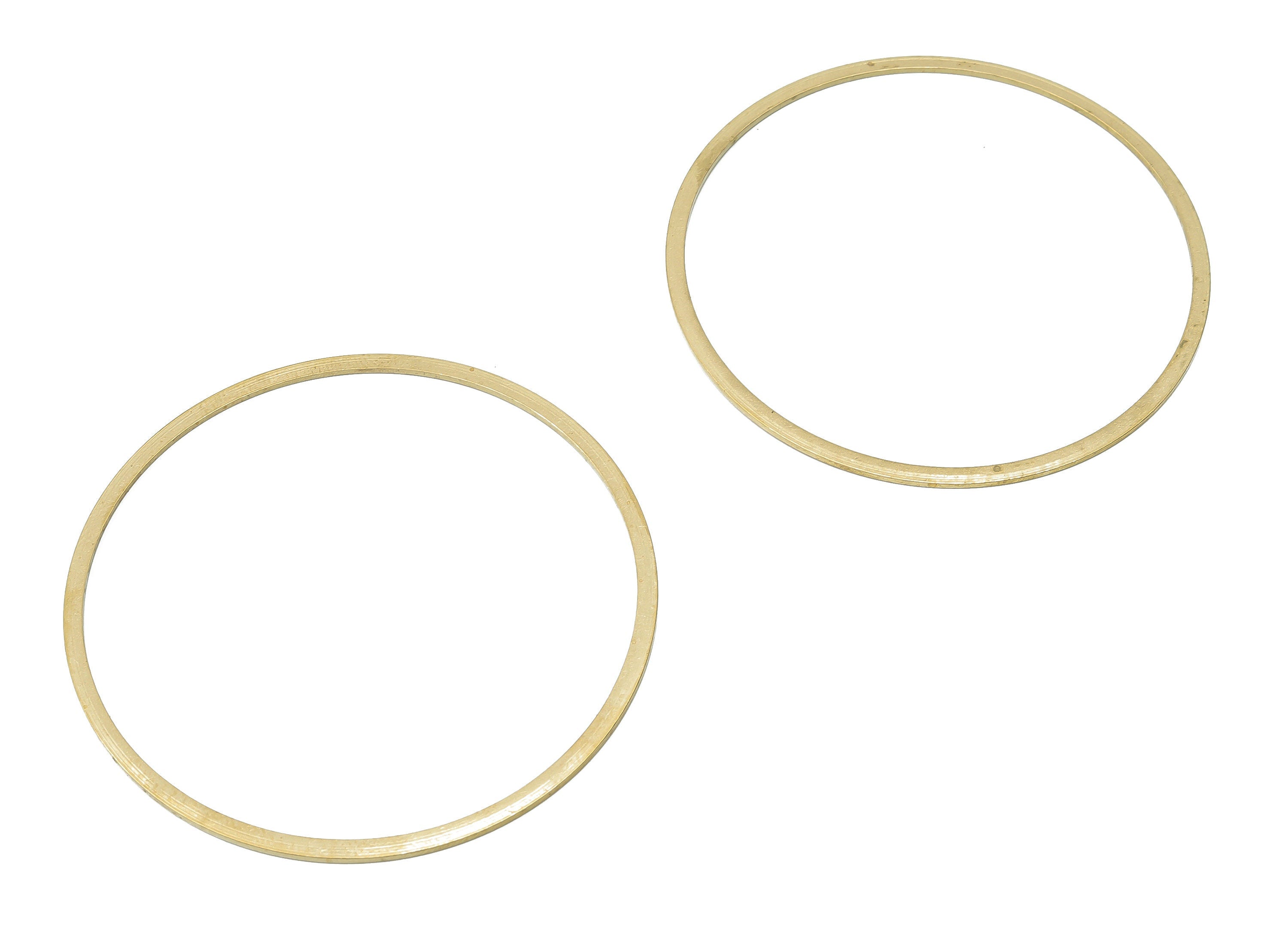 Brass Circle Earrings Connector - Raw Brass Round Pendant - Closed Loop Ring Charms - Earring Hoop Link - 60x2x1mm - PP4139-60 - DOMEDBAZAAR