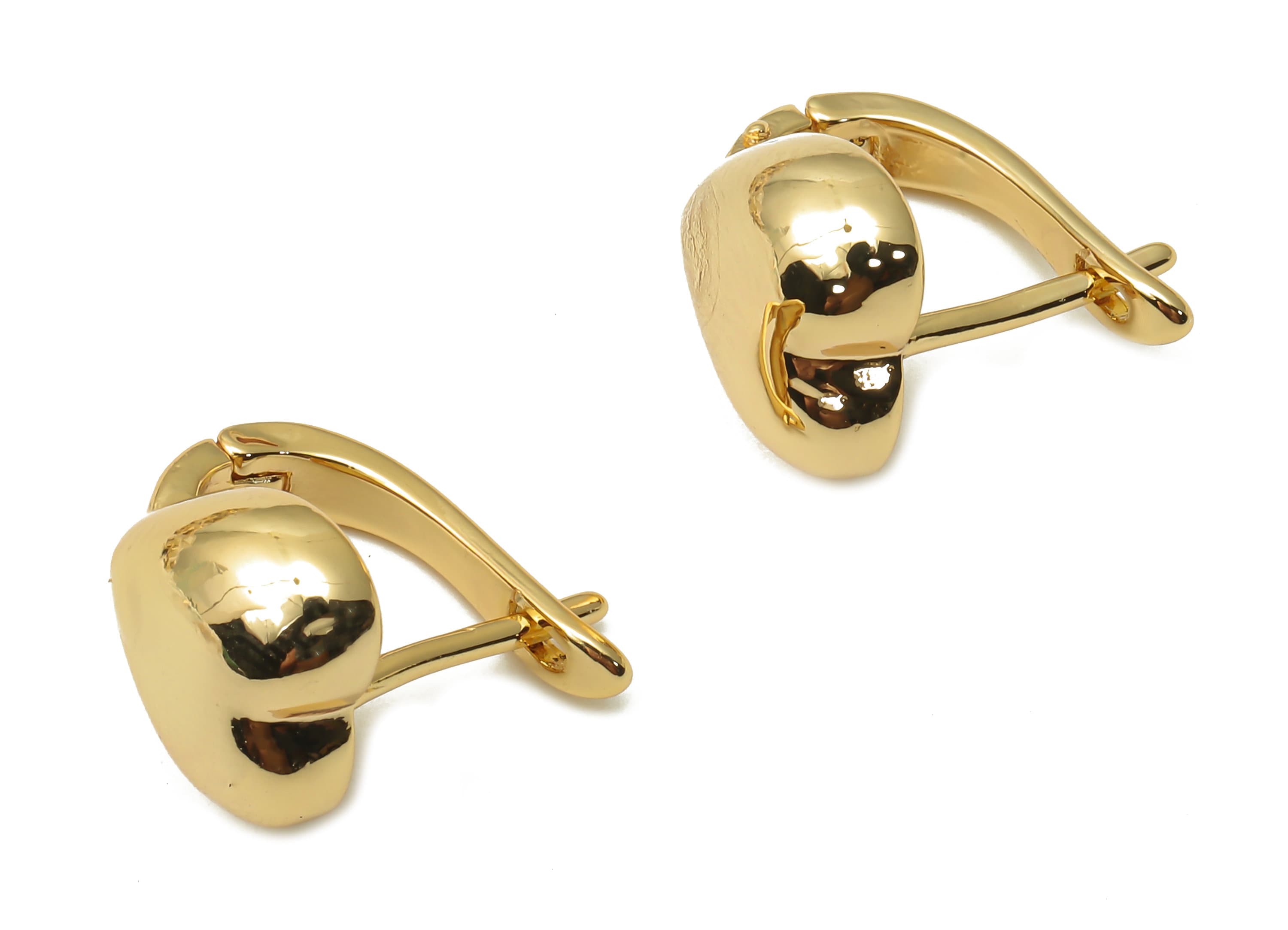 Brass Heart Earrings Clasps - Gold Plated Brass Earrings Hoops - Brass Heart Clasp - 18K Real Gold Tone Plated -15.97x15.06x1.22mm - RGP4740 - DOMEDBAZAAR