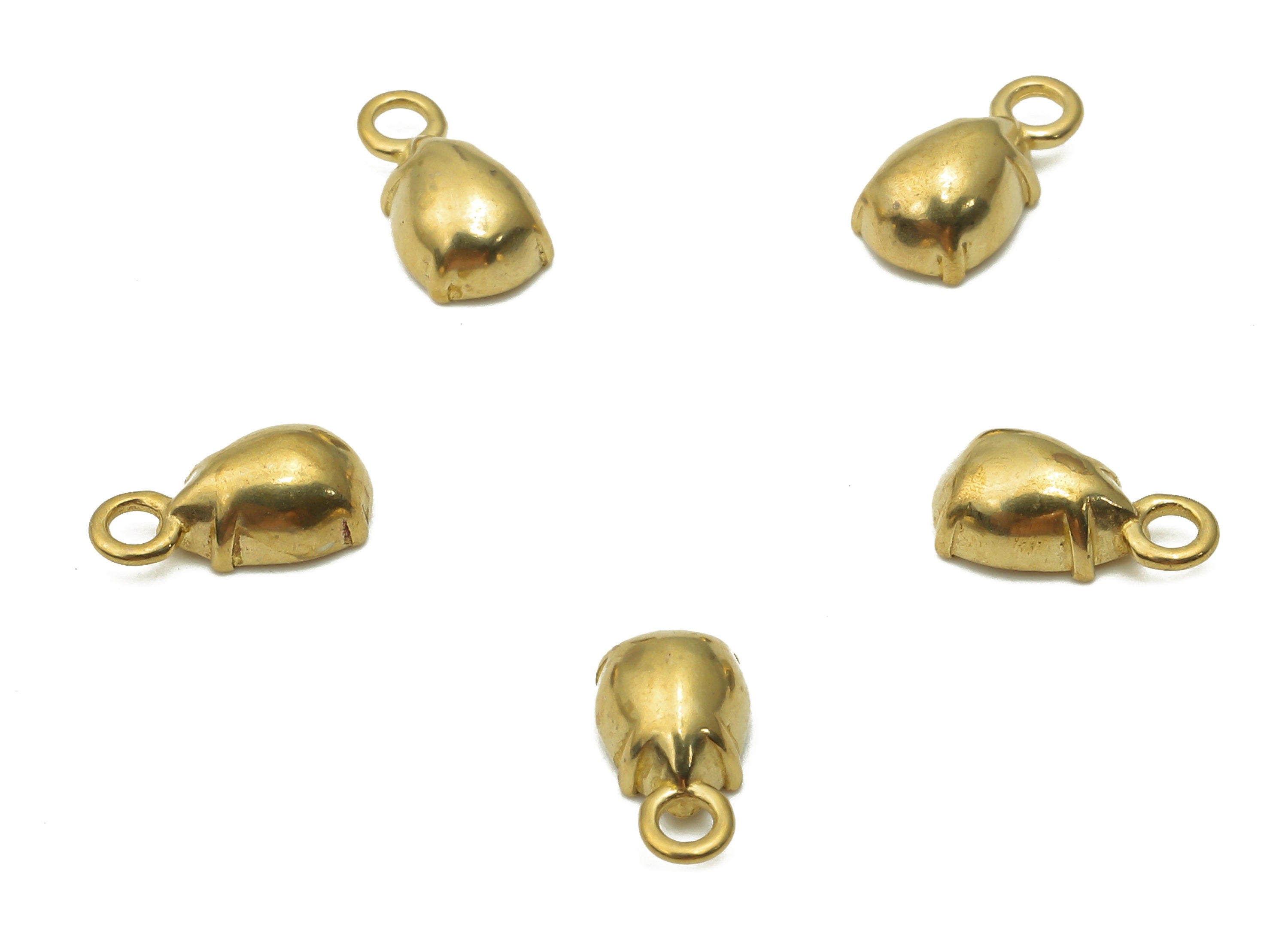 Brass Drop Earring Charms - Raw Brass Cabachon Teardrop Earring - Brass Teardrop Pendant - Brass Teardrop Earring - 8.8x4.67x1.12mm - PP7747 - DOMEDBAZAAR