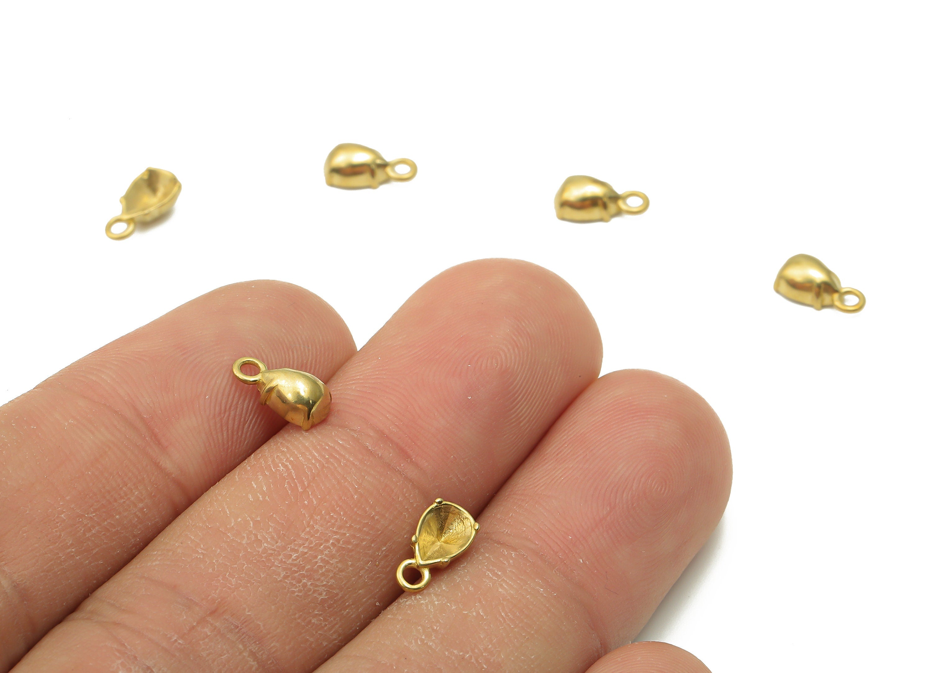 Brass Drop Earring Charms - Raw Brass Cabachon Teardrop Earring - Brass Teardrop Pendant - Brass Teardrop Earring - 8.8x4.67x1.12mm - PP7747 - DOMEDBAZAAR